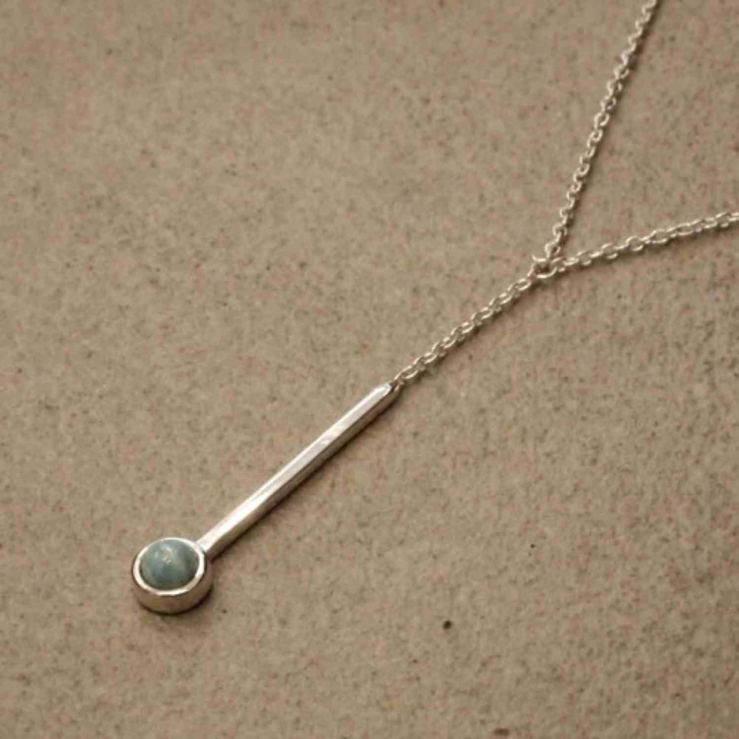EVELYNE-M 40-45cm PETIT POINT | Amazonite Sputnik - Y-Necklace - Silver