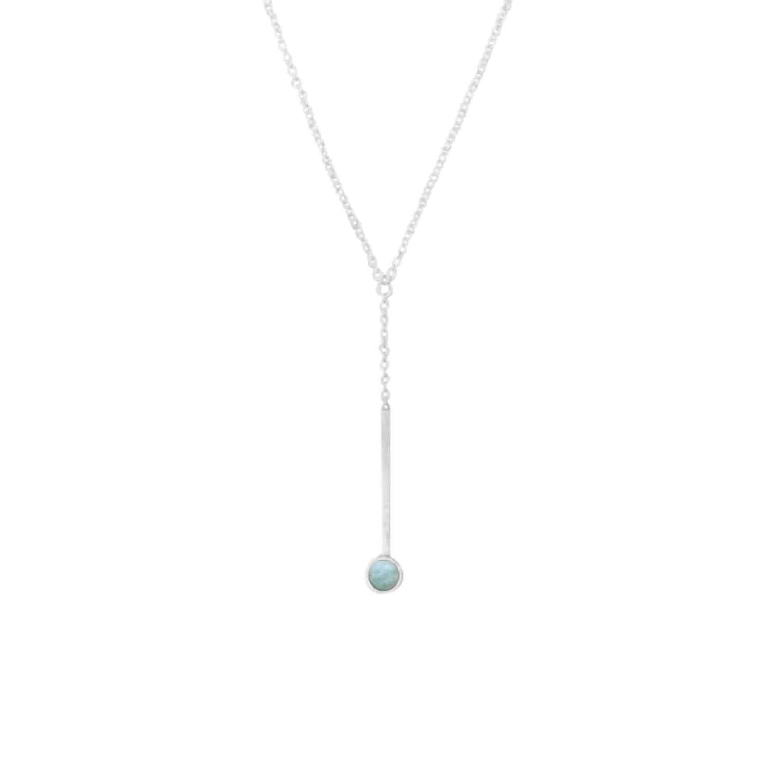 EVELYNE-M 40-45cm PETIT POINT | Amazonite Sputnik - Y-Necklace - Silver