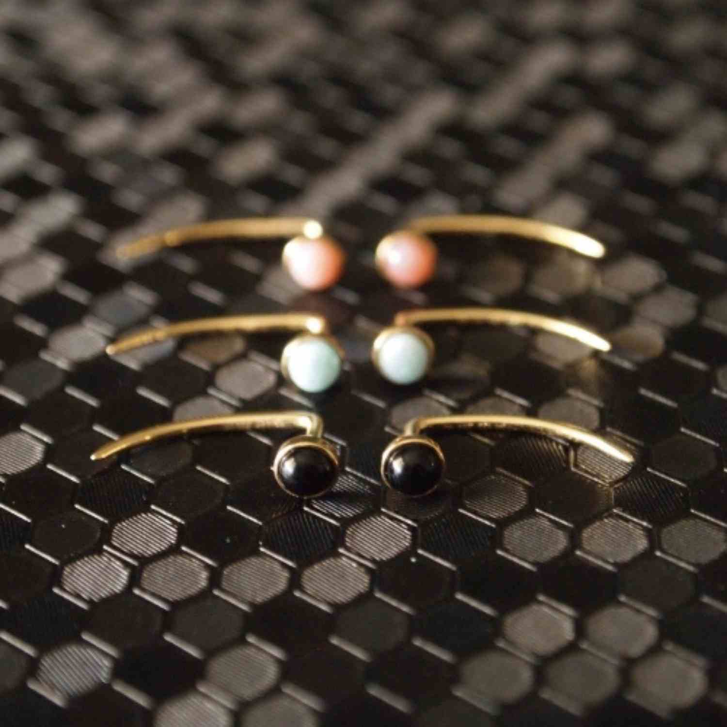EVELYNE-M PETIT POINT | Black Onyx - EarSpike - 18 Karat Gold