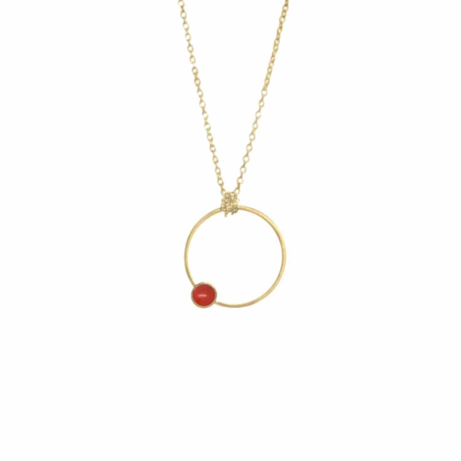 EVELYNE-M PETIT POINT | Coral - Necklace - Gold