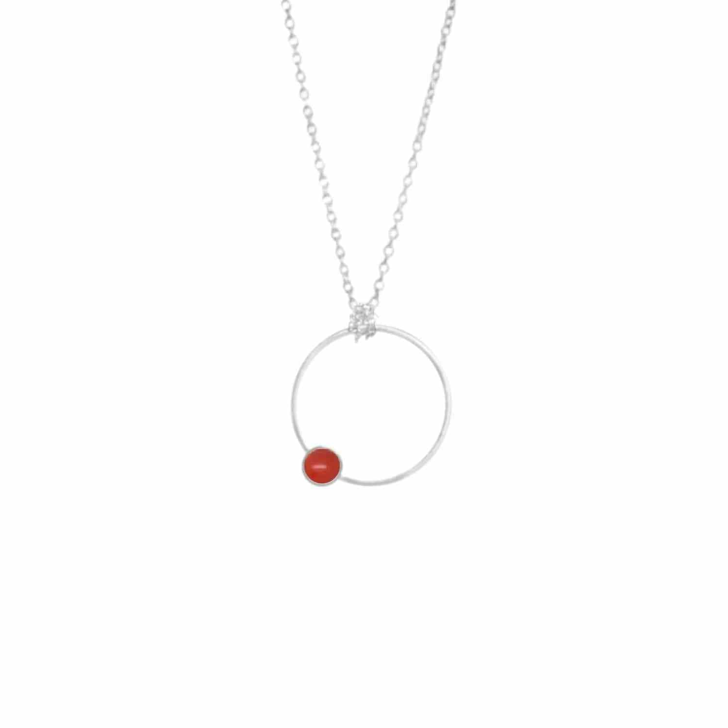 EVELYNE-M PETIT POINT | Coral - Necklace - Silver