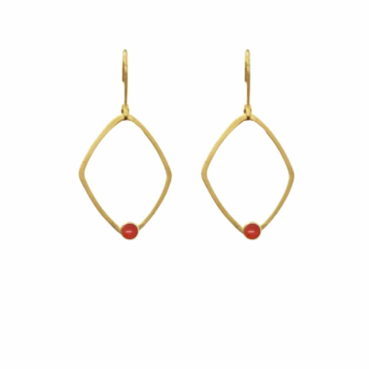 EVELYNE-M PETIT POINT | Coral Rhombus - Brisur Earring - Gold