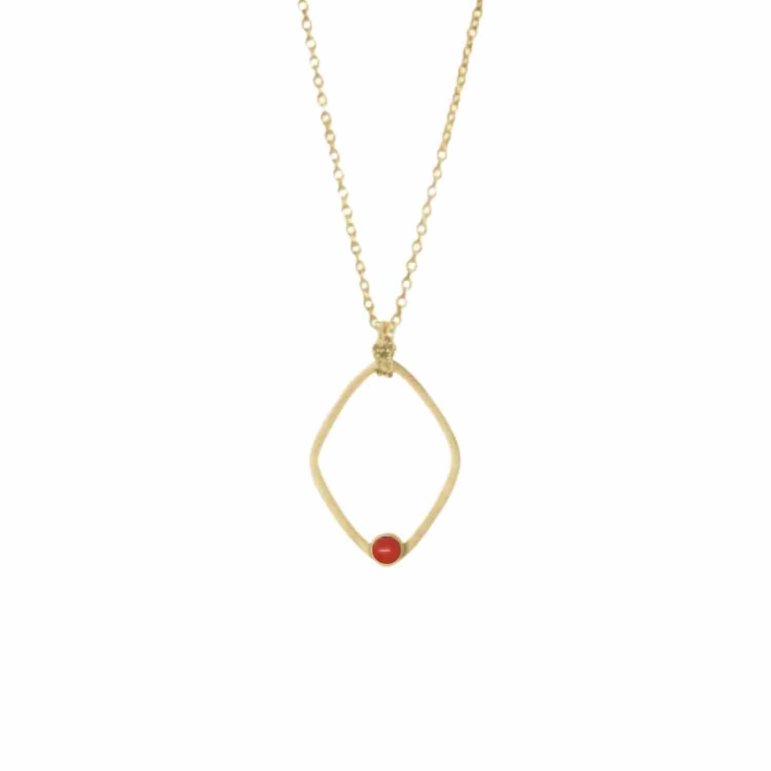 EVELYNE-M PETIT POINT | Coral Rhombus - Necklace - Gold