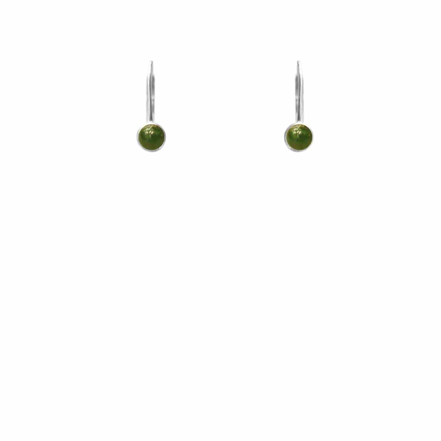 EVELYNE-M PETIT POINT | Green Jade - Brisur Earring - Silver