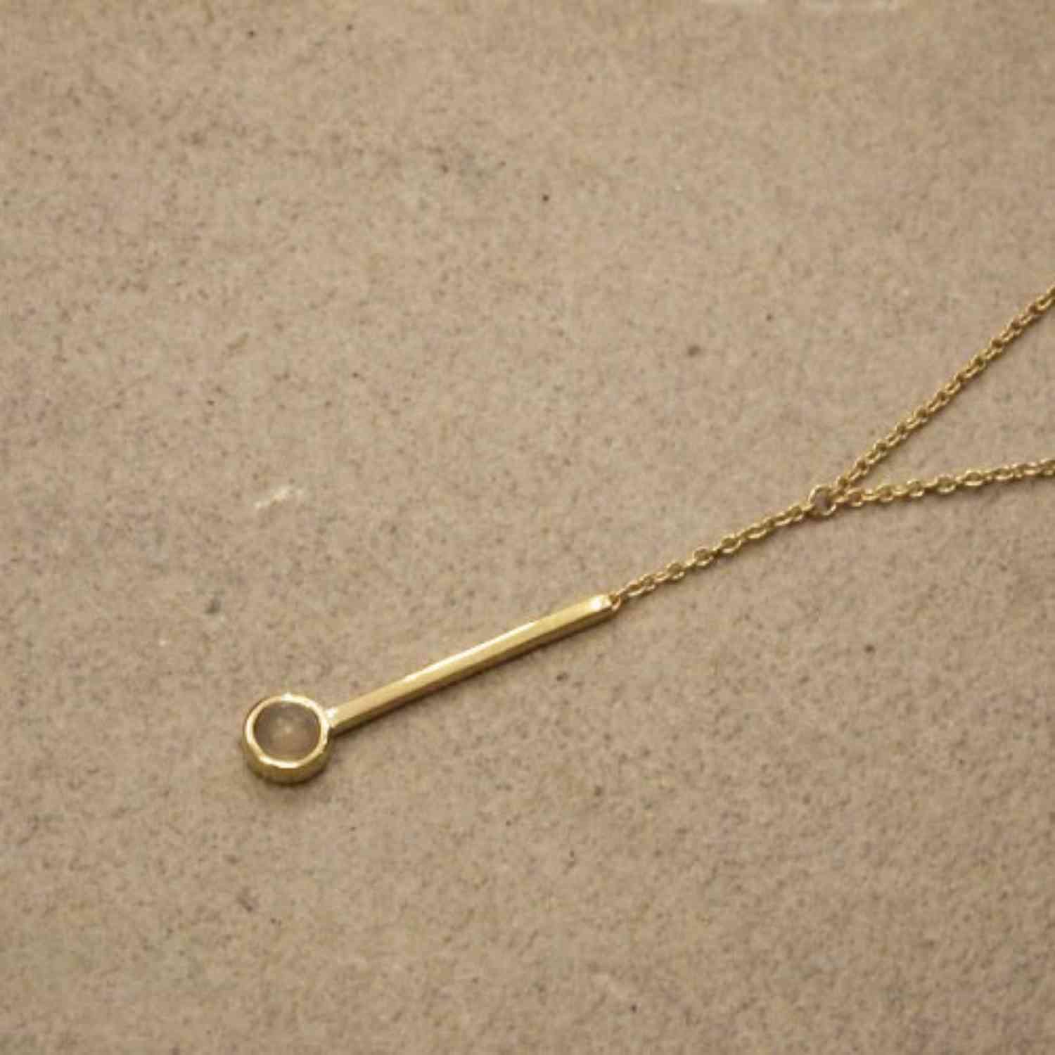 EVELYNE-M 40-45cm PETIT POINT | Grey Moonstone Sputnik - Y-Necklace - Gold