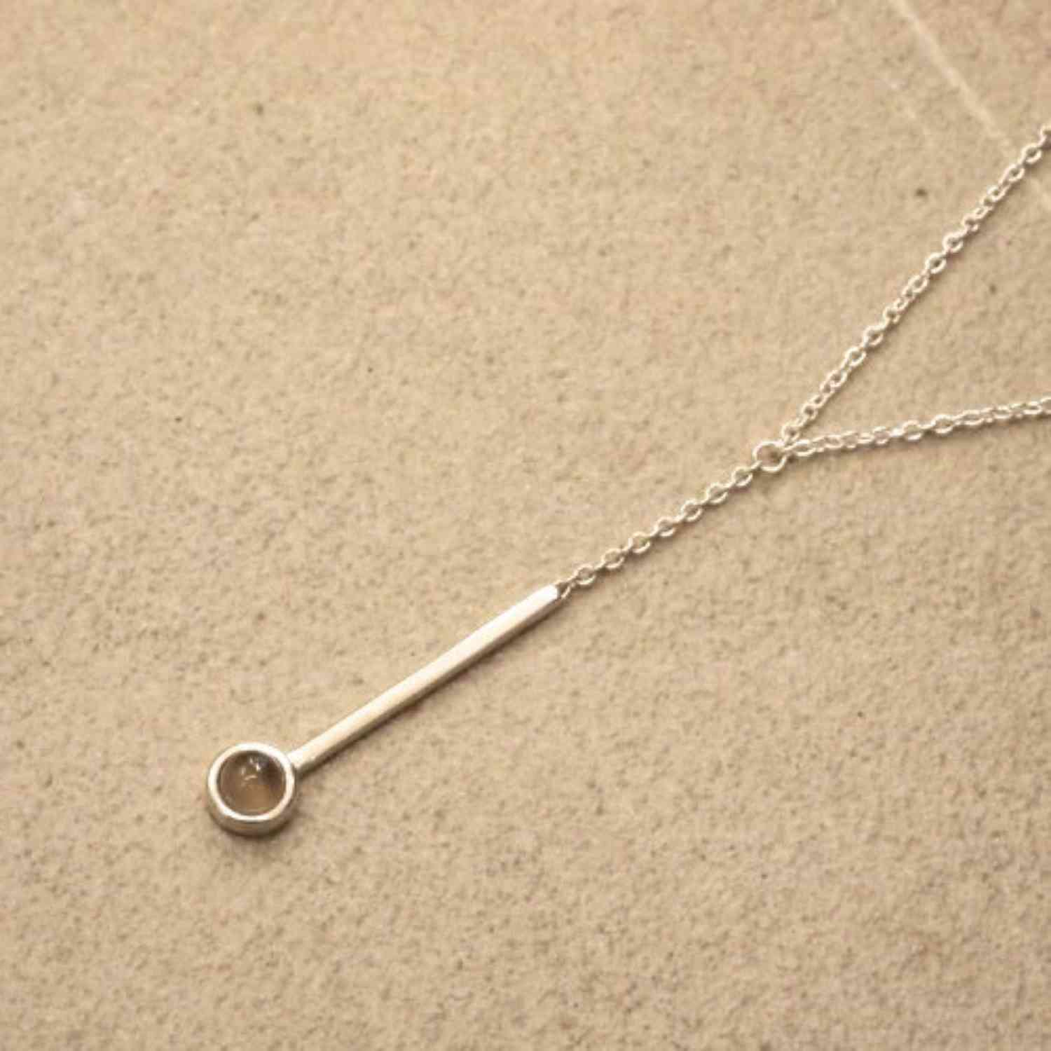 EVELYNE-M 40-45cm PETIT POINT | Grey Moonstone Sputnik - Y-Necklace - Silver