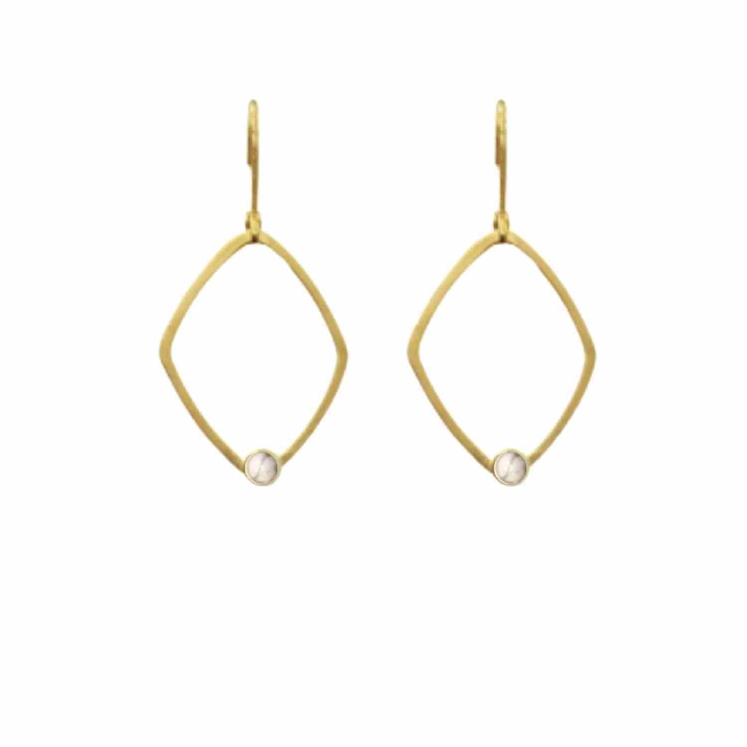 EVELYNE-M PETIT POINT | Howlith Rhombus - Brisur Earring - Gold