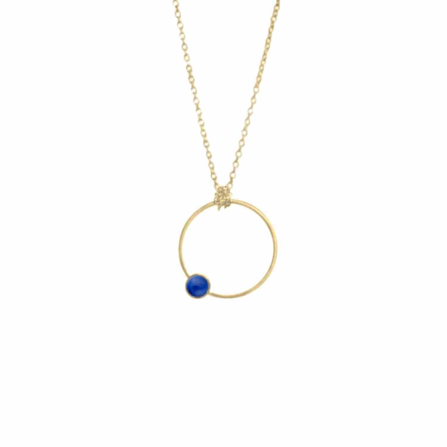 EVELYNE-M PETIT POINT | Lapislazuli Orbit - Necklace - Gold
