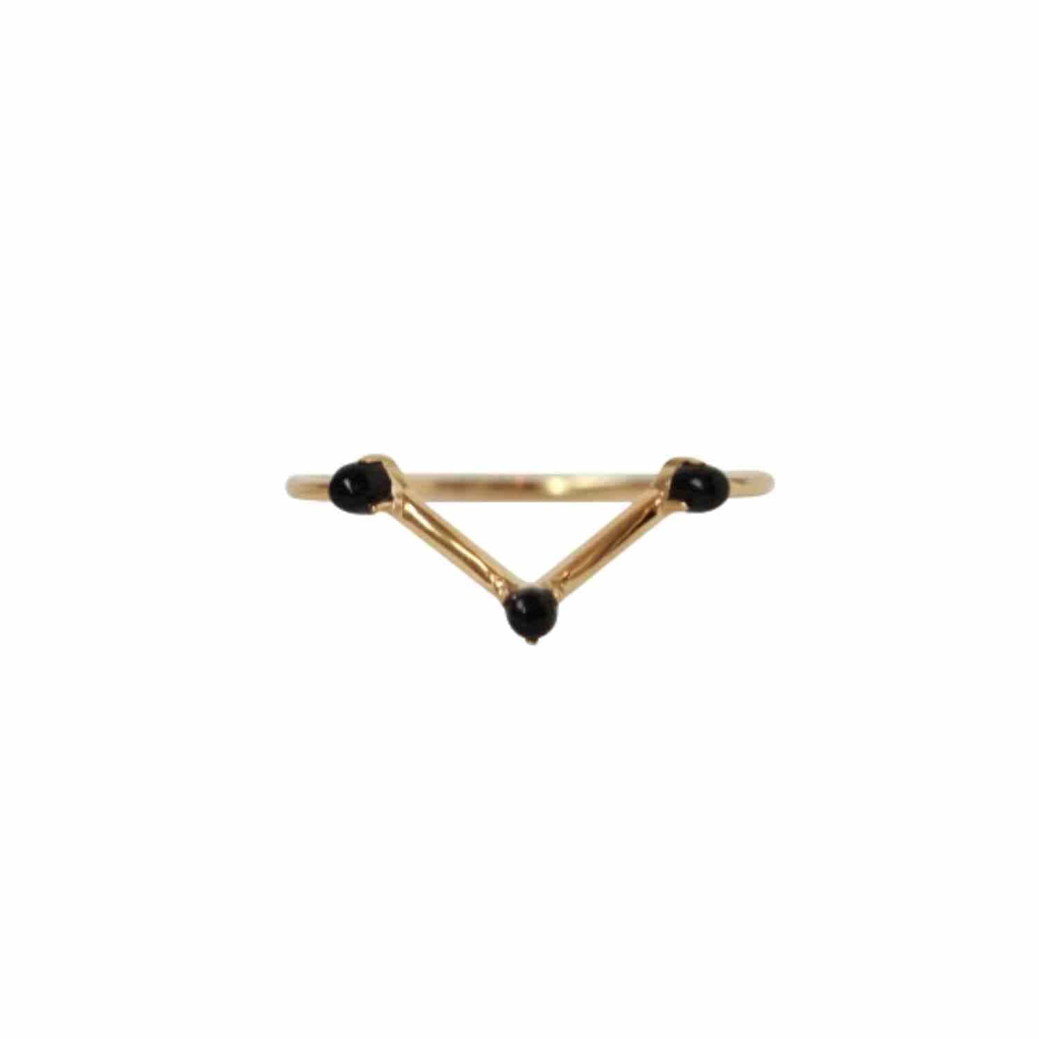 EVELYNE-M PETIT POINT | Onyx Musca Constellation - Ring - 18 Karat Gold