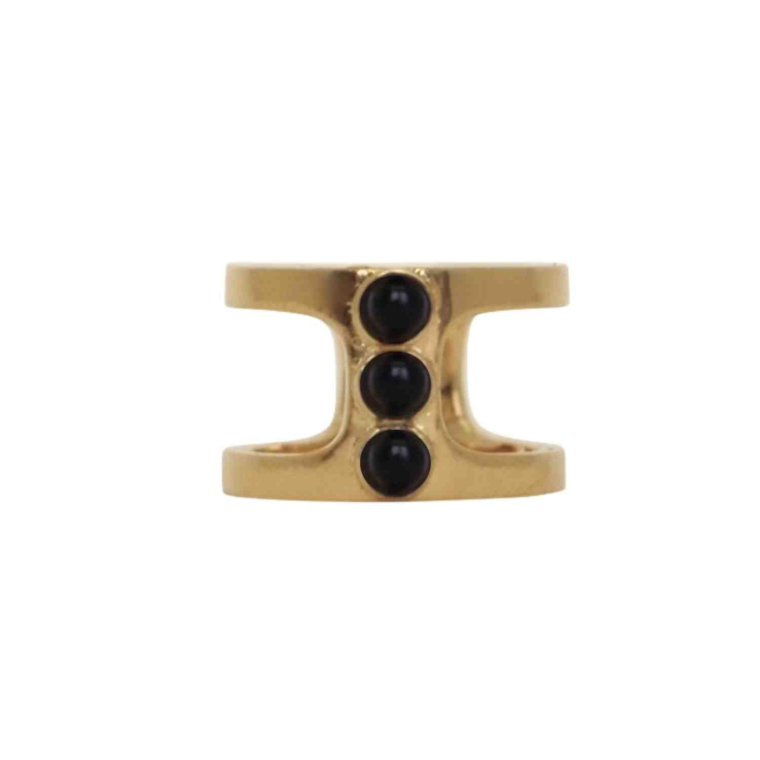 EVELYNE-M PETIT POINT | Onyx Orion - Ring - Gold