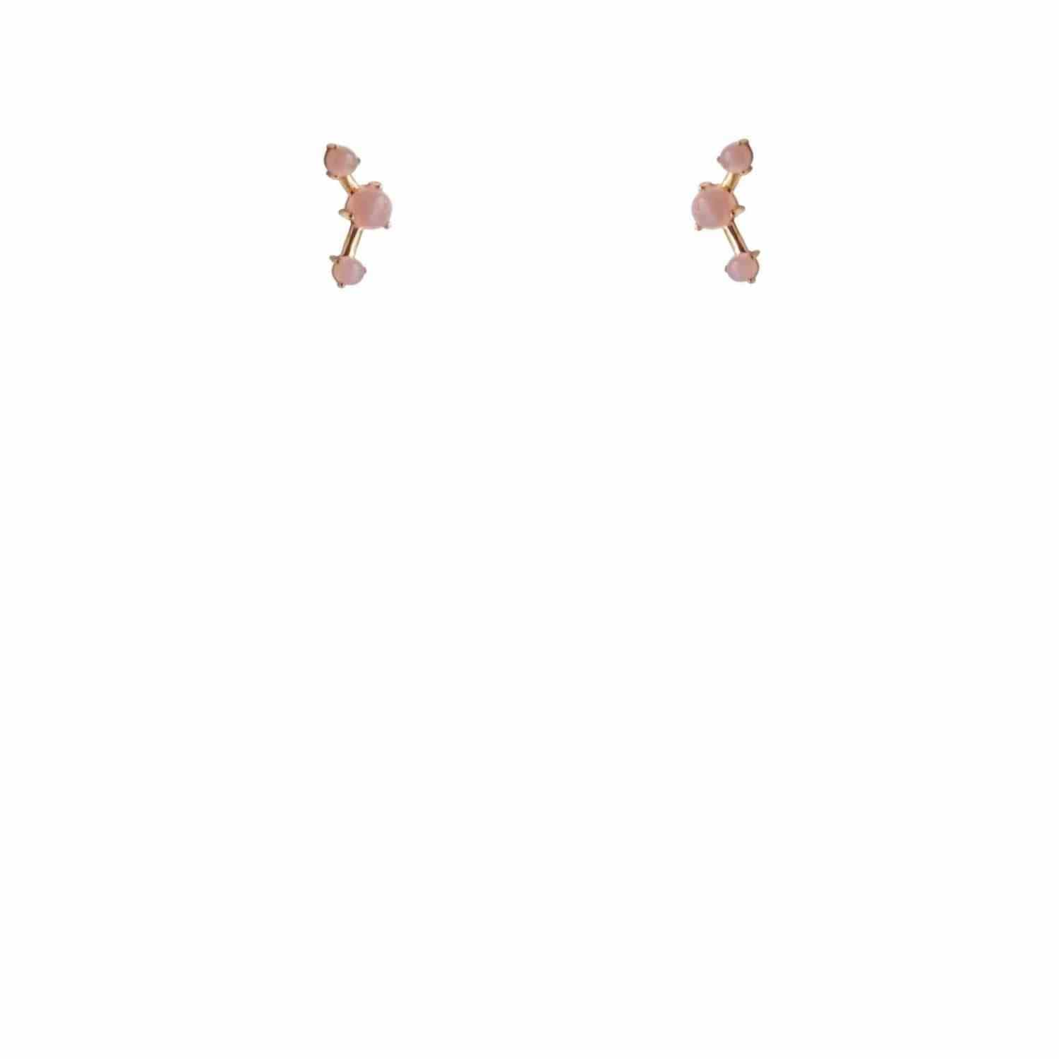 EVELYNE-M PETIT POINT | Pink Opal Musca Constellation - Stud Earring - 18 Karat Gold
