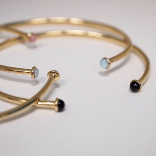 EVELYNE-M PETIT POINT | Pink Opal Petit - Bangle - 18 Karat Gold
