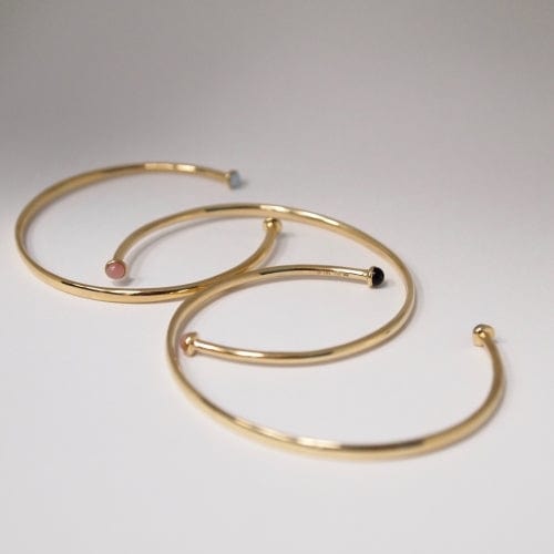 EVELYNE-M PETIT POINT | Pink Opal Petit - Bangle - 18 Karat Gold
