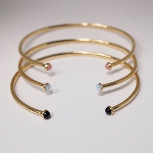 EVELYNE-M PETIT POINT | Pink Opal Petit - Bangle - 18 Karat Gold