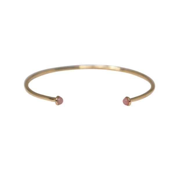 EVELYNE-M PETIT POINT | Pink Opal Petit - Bangle - 18 Karat Gold