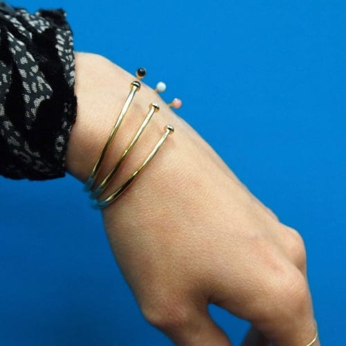 EVELYNE-M PETIT POINT | Pink Opal Petit - Bangle - 18 Karat Gold