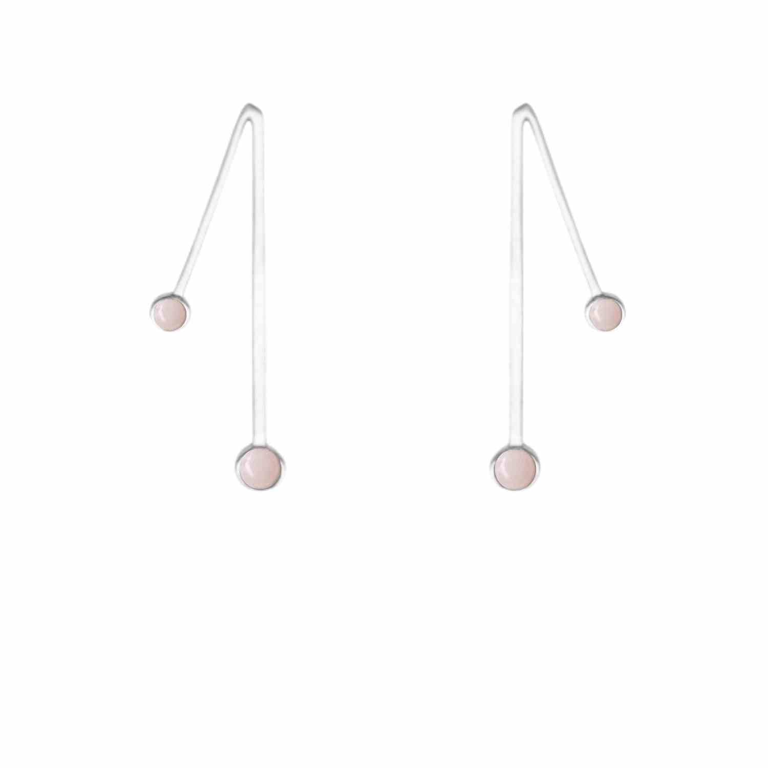 EVELYNE-M PETIT POINT | Pink Opal Sputnik II - Stud Earring - Silver