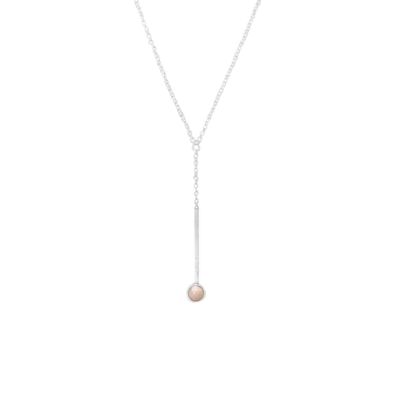 EVELYNE-M 40-45cm PETIT POINT | Pink Opal Sputnik - Y-Necklace - Silver