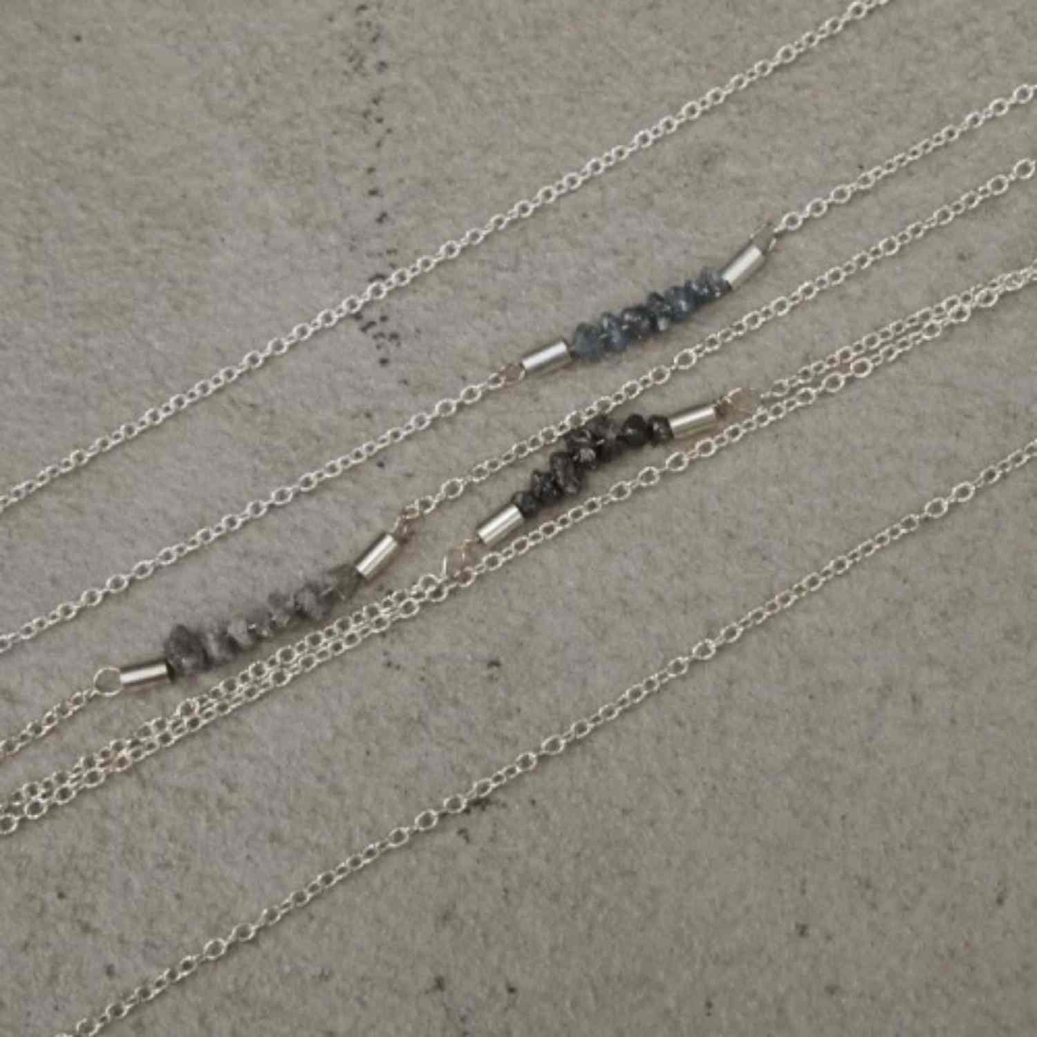 EVELYNE-M ROCKS | Grey Rough Diamond - Bracelet - Silver