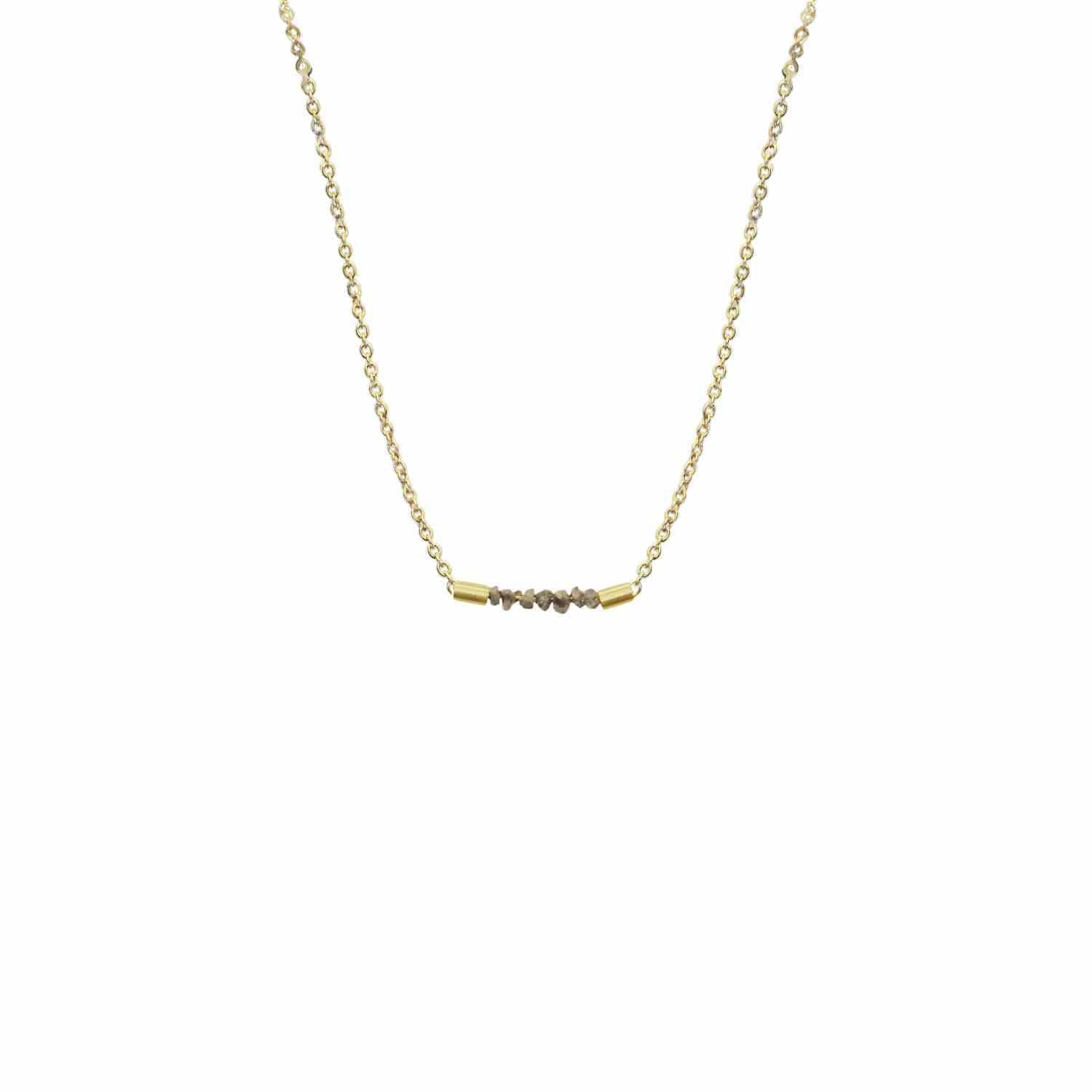 EVELYNE-M 42.5cm ROCKS | Grey Rough Diamond - Necklace - Gold