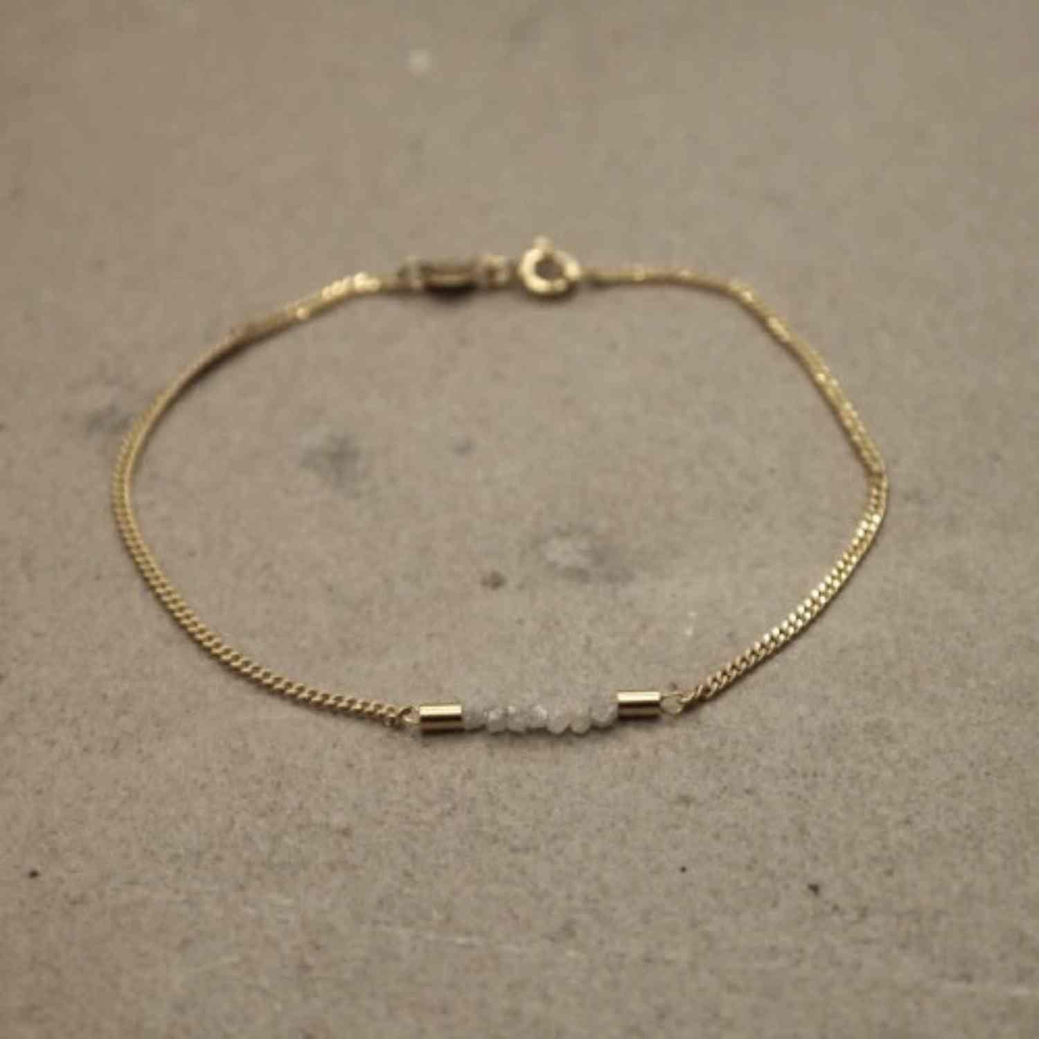 EVELYNE-M ROCKS | White Rough Diamond - Bracelet - Gold