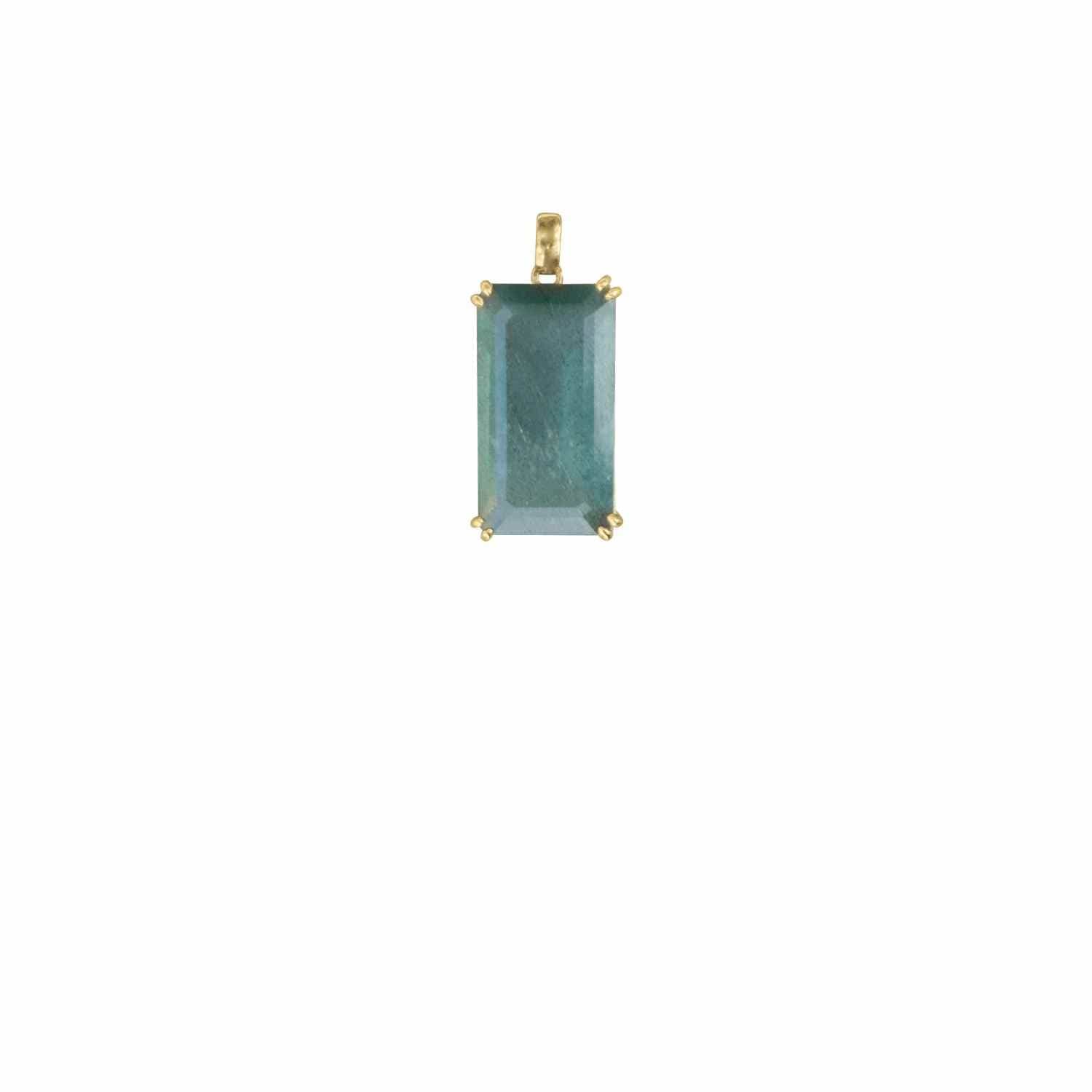 EVELYNE-M Pendant SMILODON | Moos Aquamarin Talisman - Pendant - 18 Karat Gold (ONE OF A KIND)