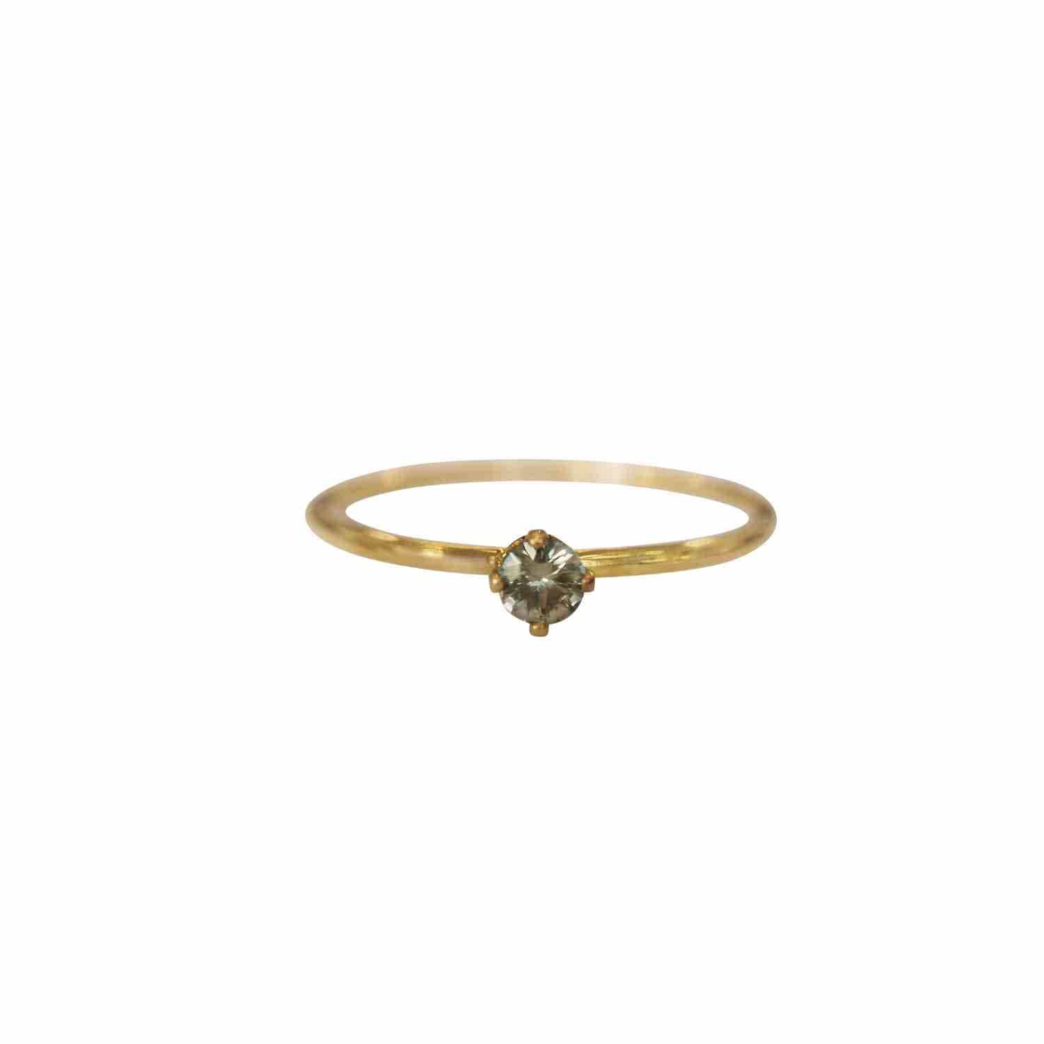 EVELYNE-M SOLITAIRE | BlueGreen Sapphire (S) - Ring - 18 Karat Gold