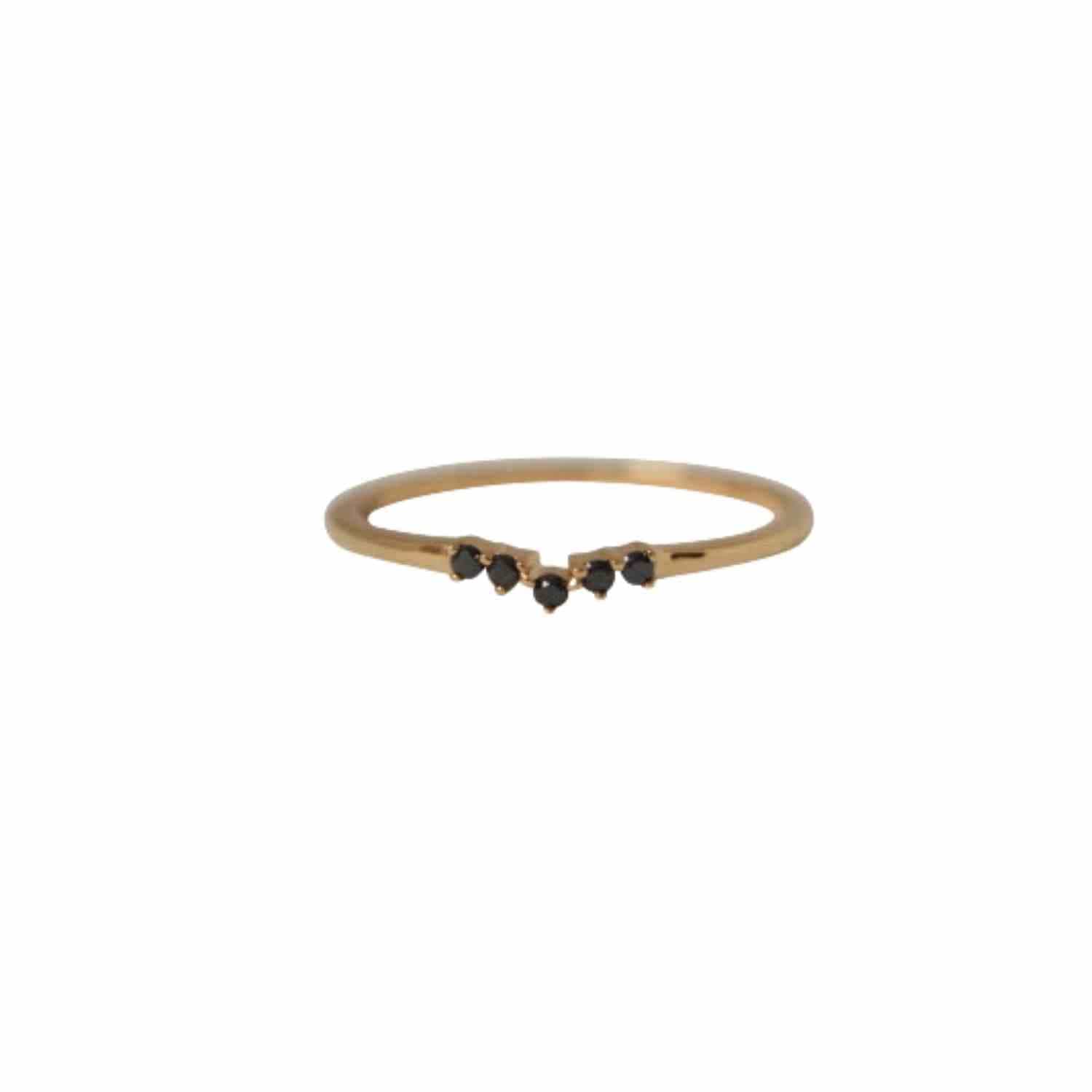 EVELYNE-M SOLITAIRE | Diamond Black Curva - Ring - 18 Karat Gold