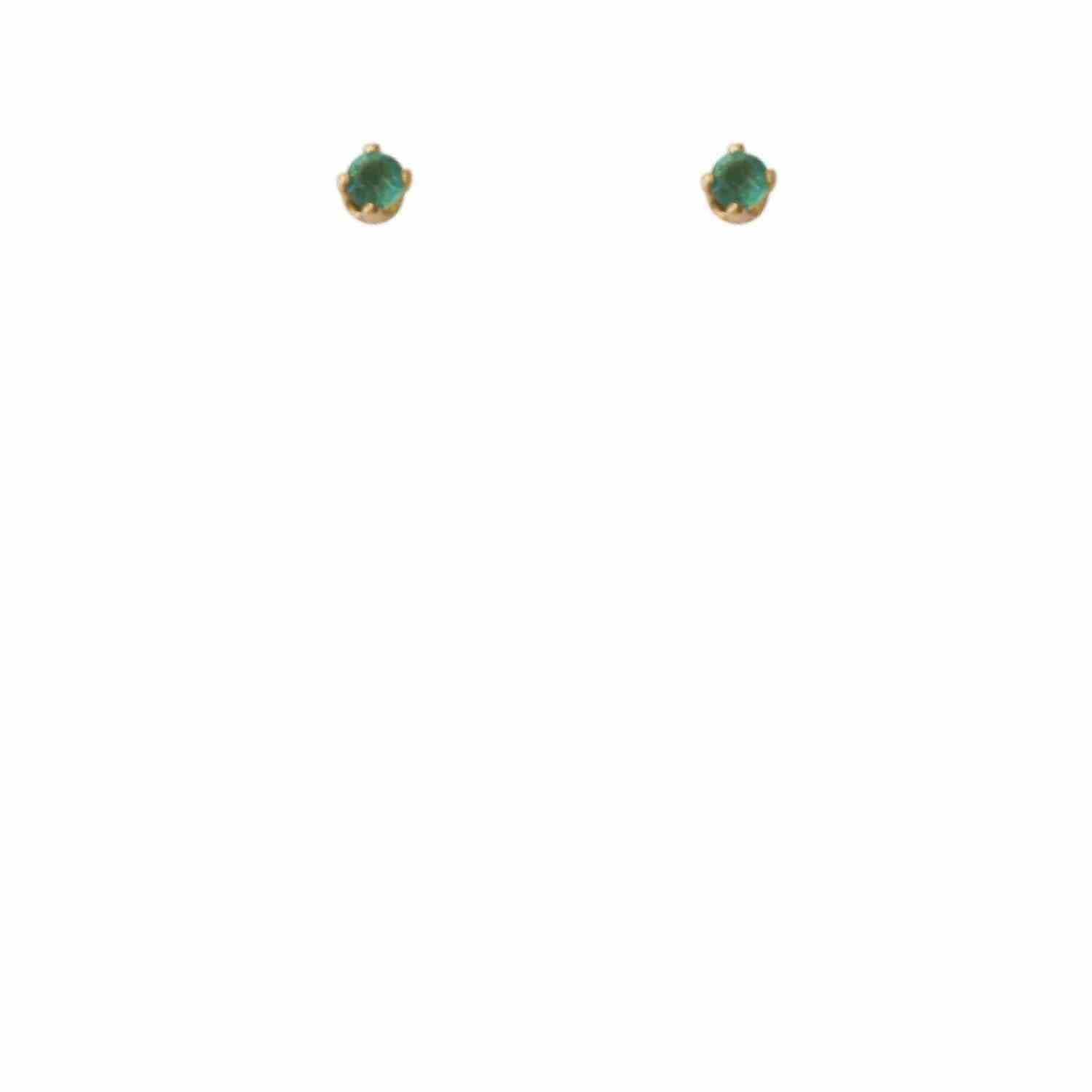 EVELYNE-M SOLITAIRE | Emerald (XS) - Stud Earring - 18 Karat Gold