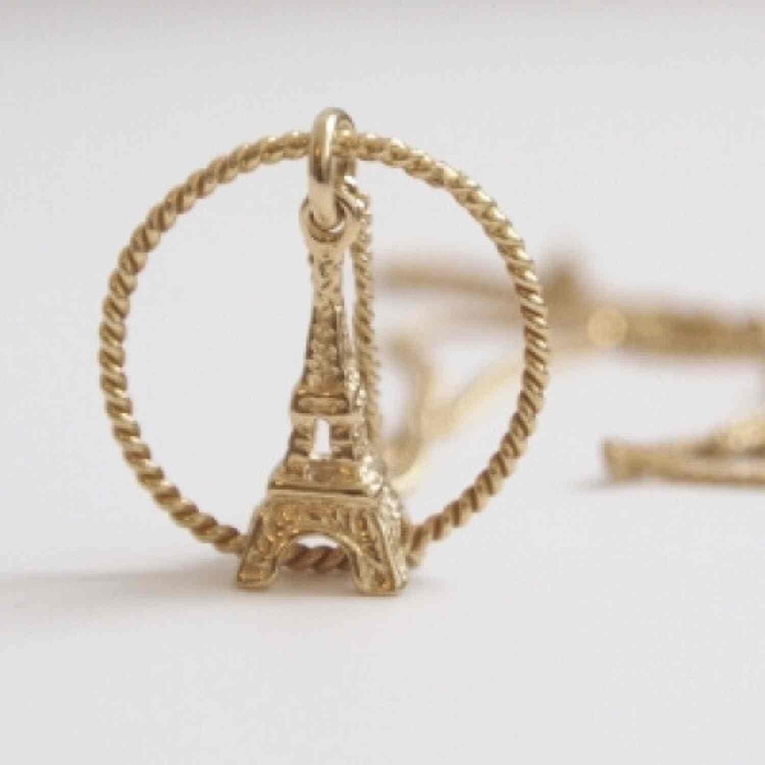 EVELYNE-M SOPHIE | Eiffel in Circle - Necklace - Gold