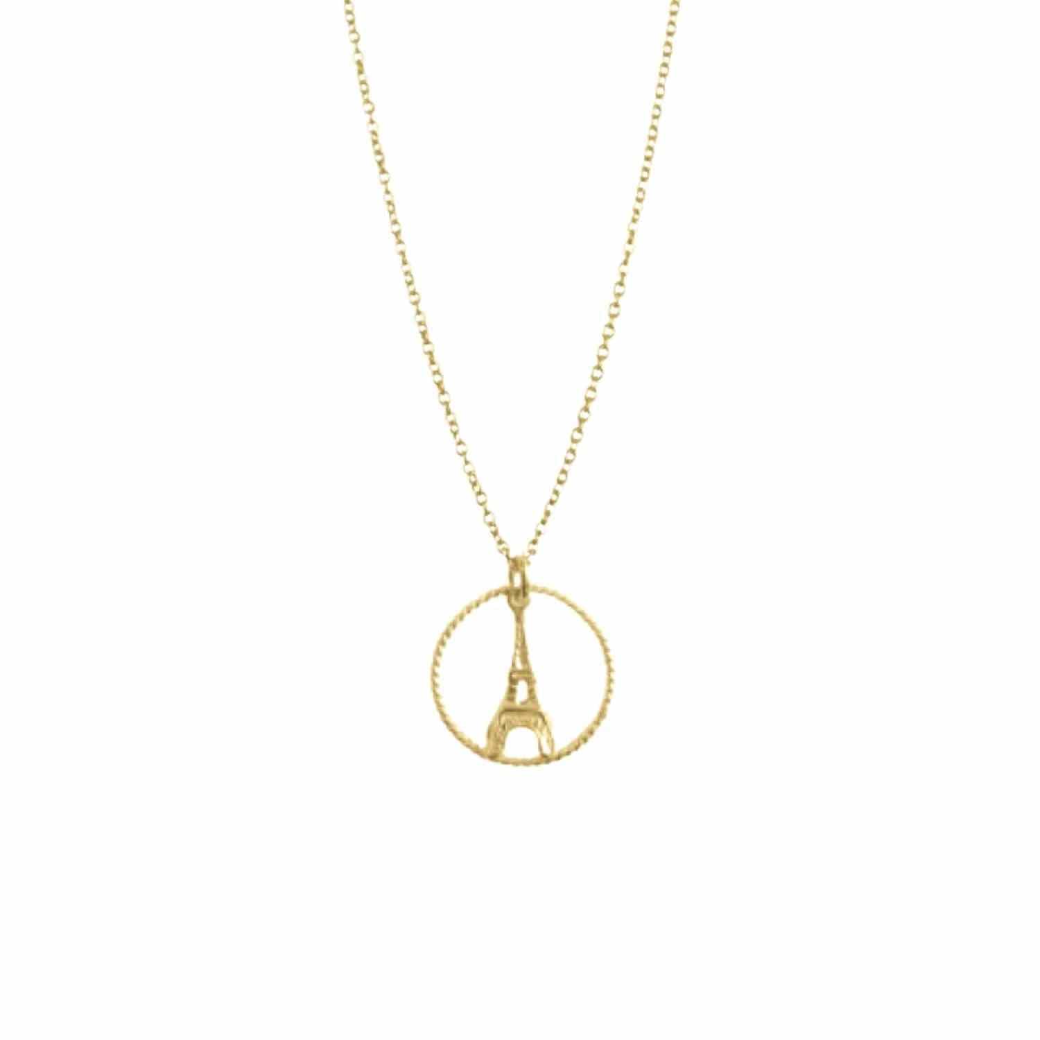 EVELYNE-M SOPHIE | Eiffel in Circle - Necklace - Gold