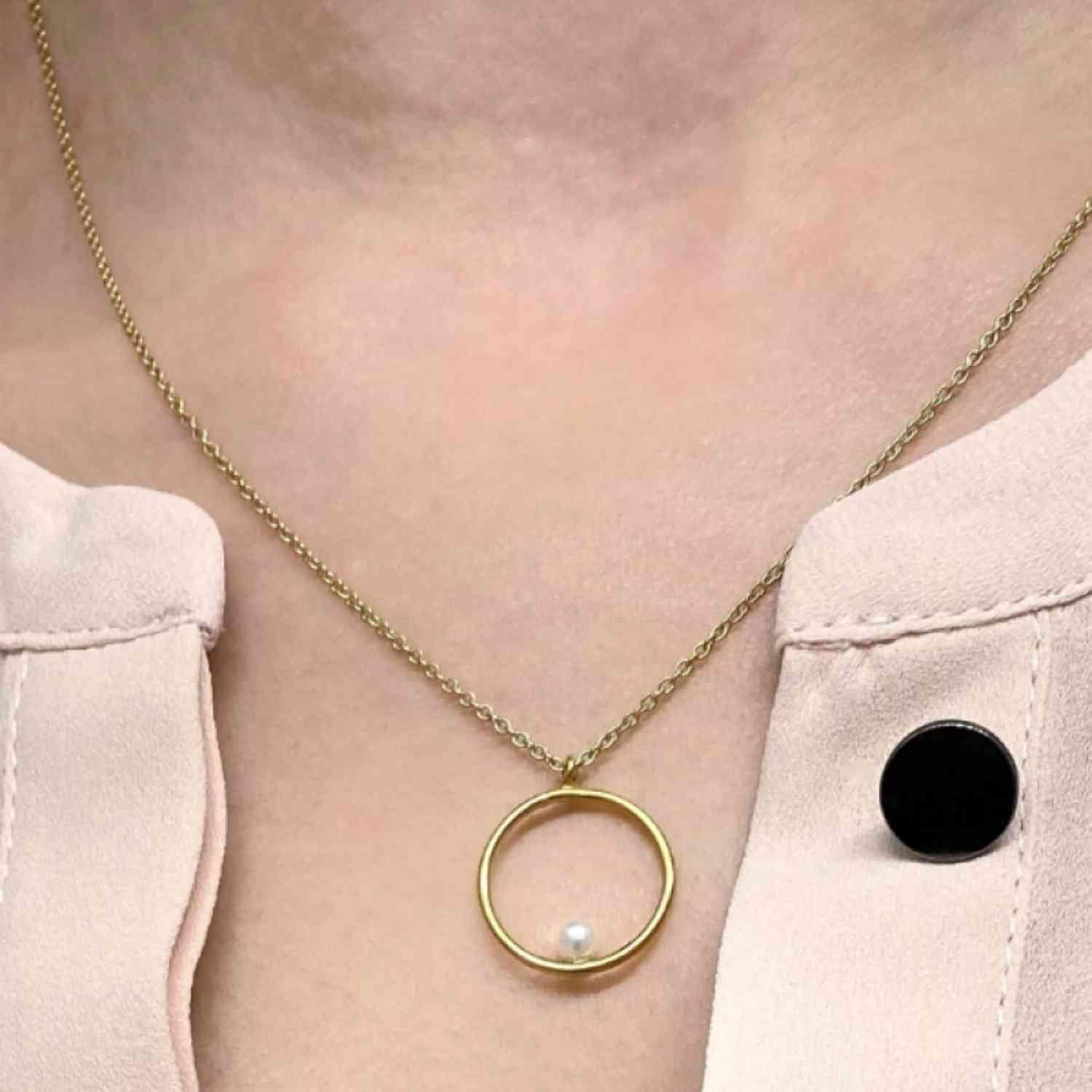 EVELYNE-M SOPHIE | Nature Pearl Orbit - Necklace - Gold