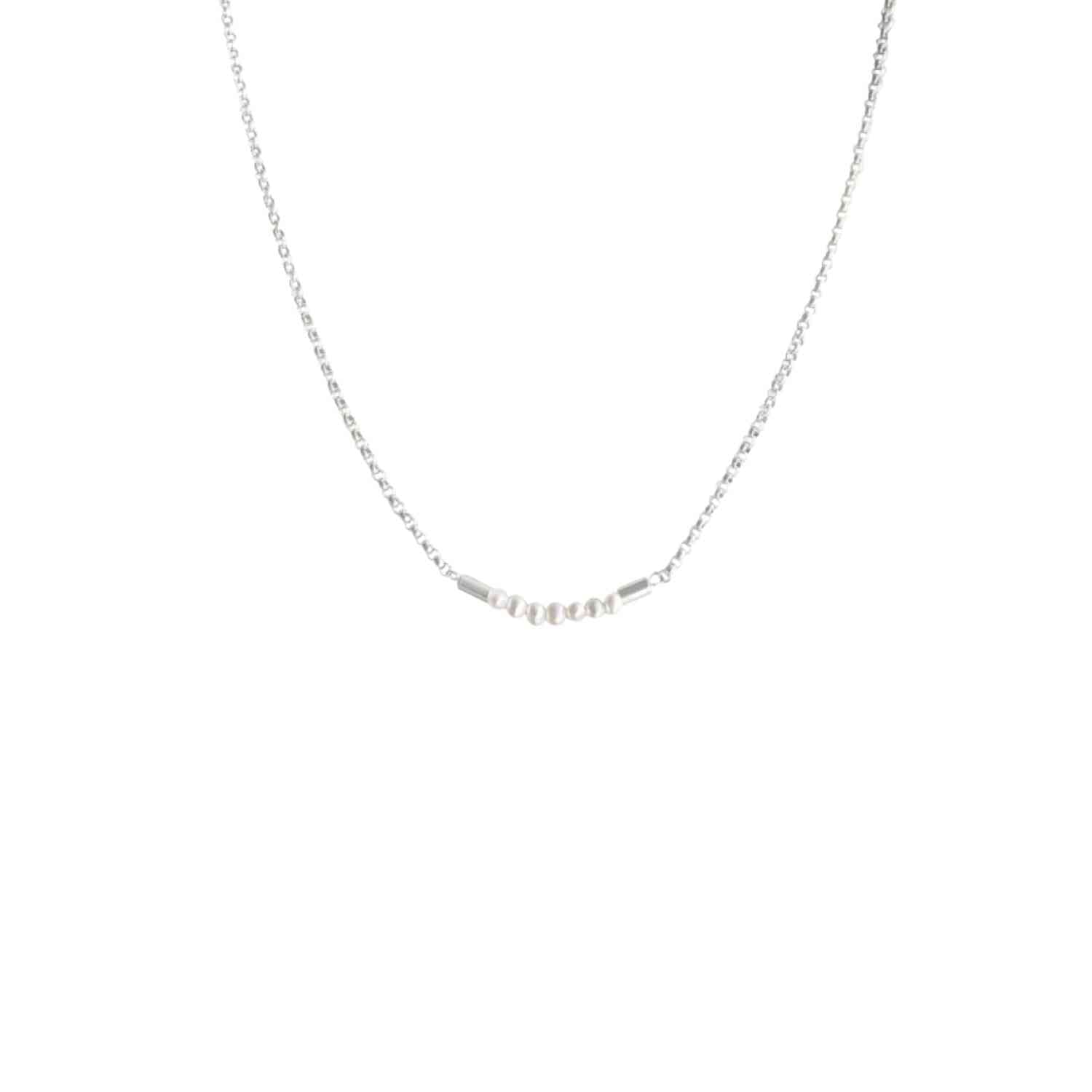 EVELYNE-M 42cm SOPHIE | Nature Pearl Seven - Necklace - Silver