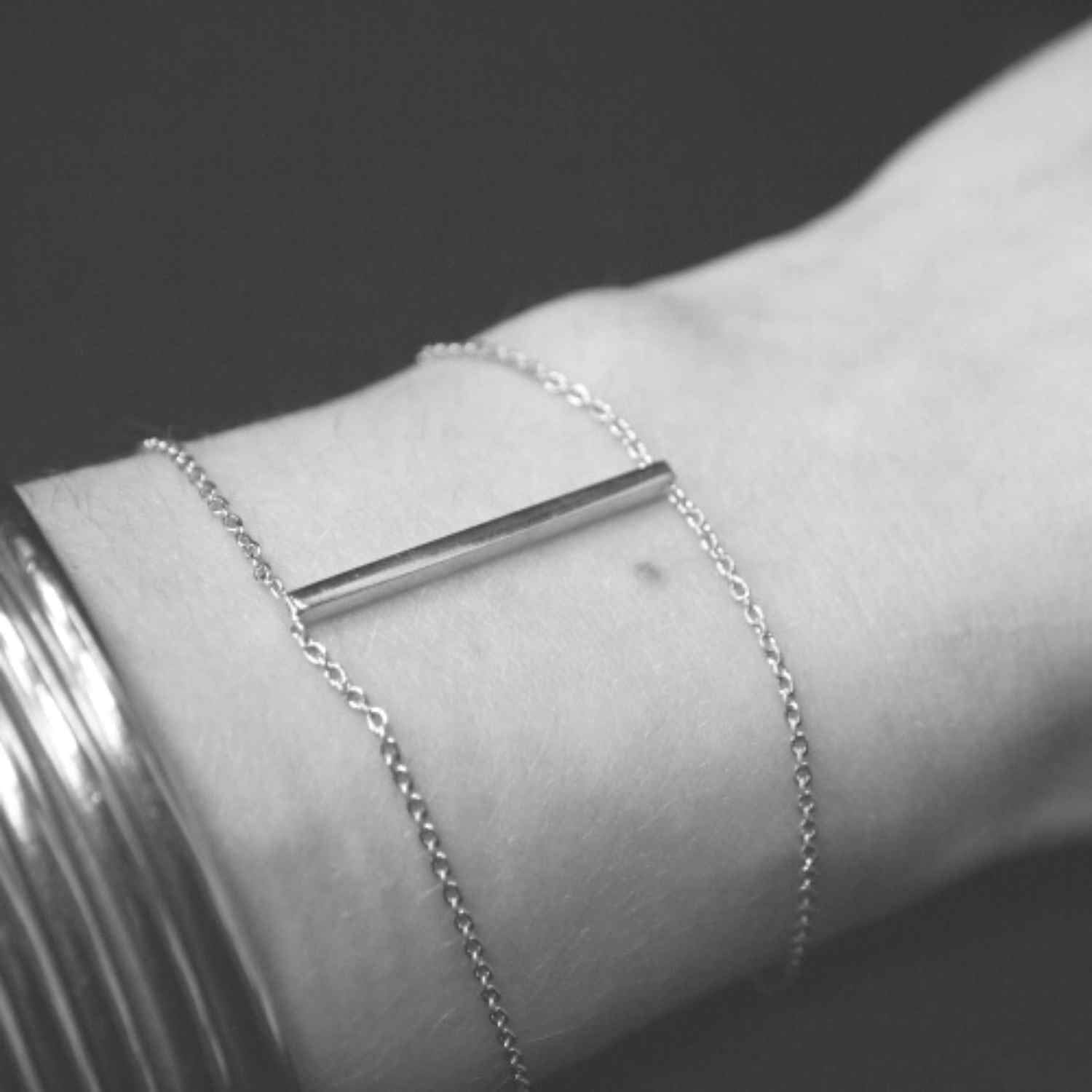 EVELYNE-M 15-18.5cm STRIPES&JOIST | Bar - Bracelet - Silver