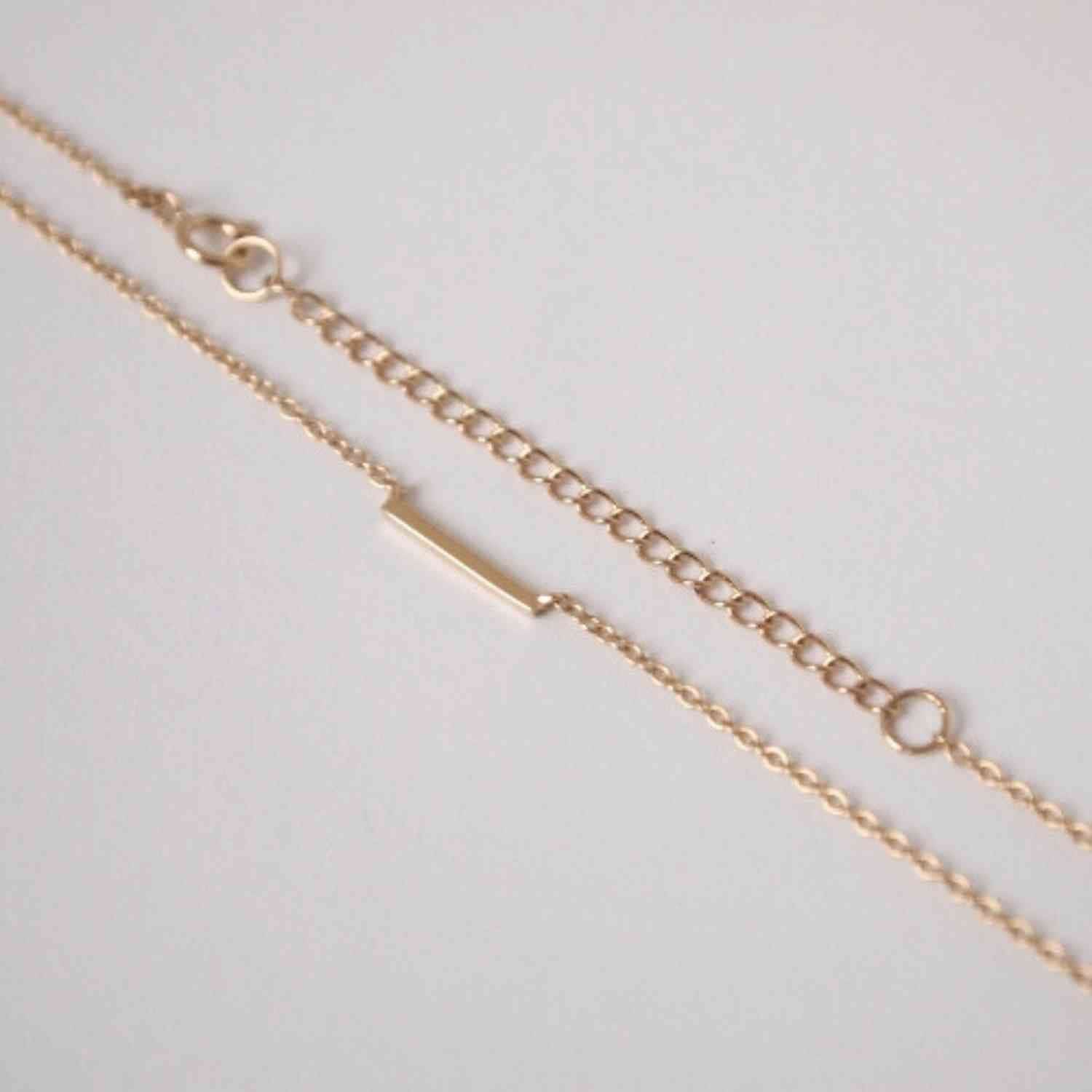EVELYNE-M 38-42cm STRIPES&JOIST | Bar - Necklace - Gold
