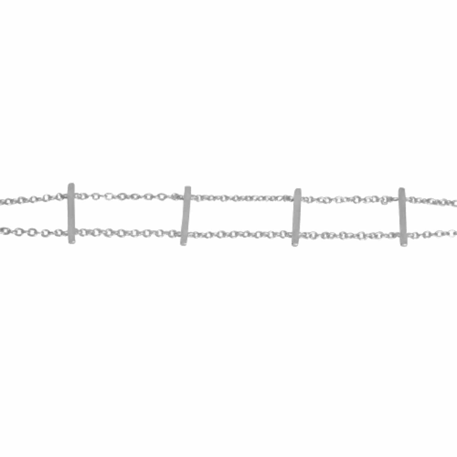 EVELYNE-M 14.5-18cm STRIPES&JOIST | Bar Row - Bracelet - Silver
