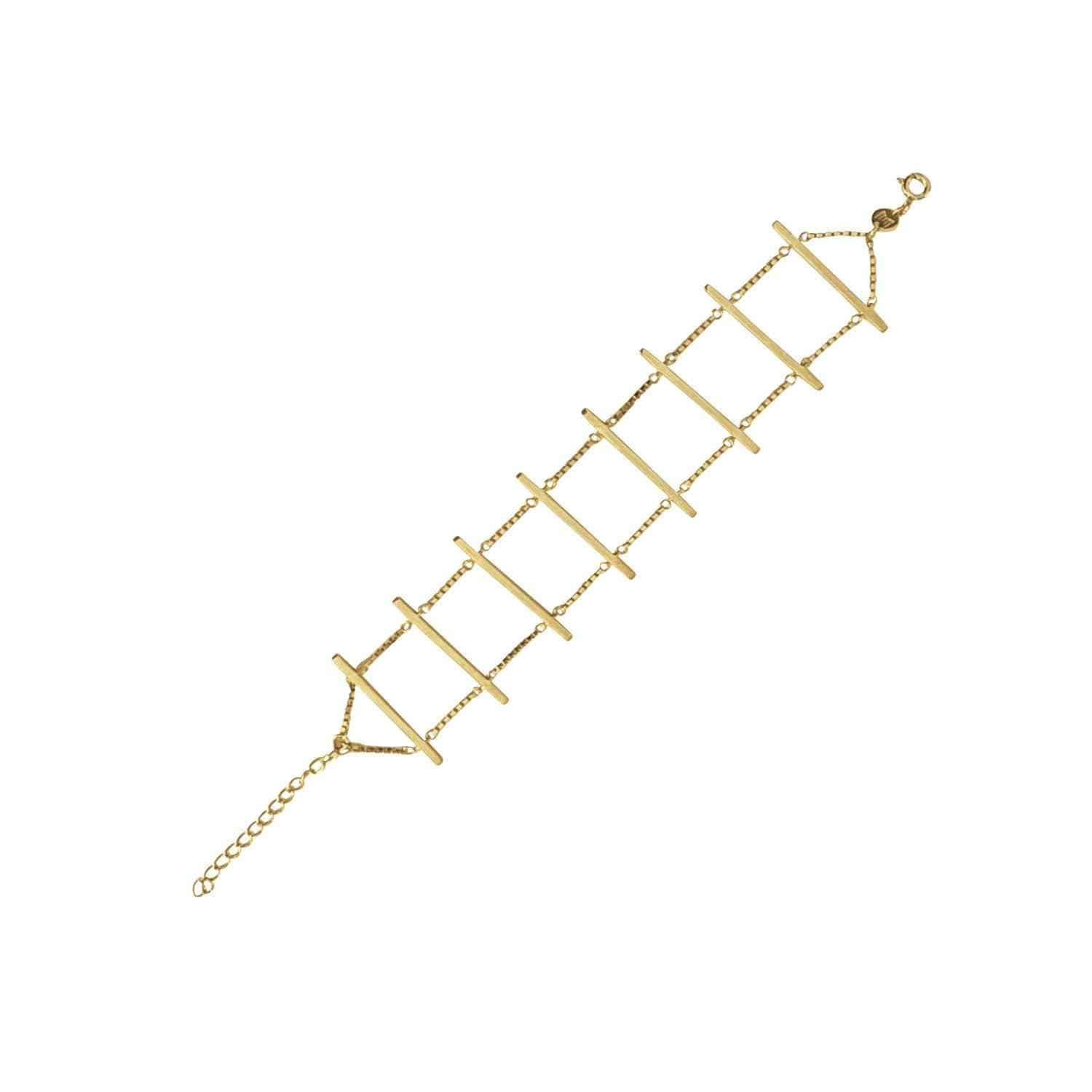 EVELYNE-M 14-18cm STRIPES&JOIST | Bar Row Mega - Bracelet - Gold