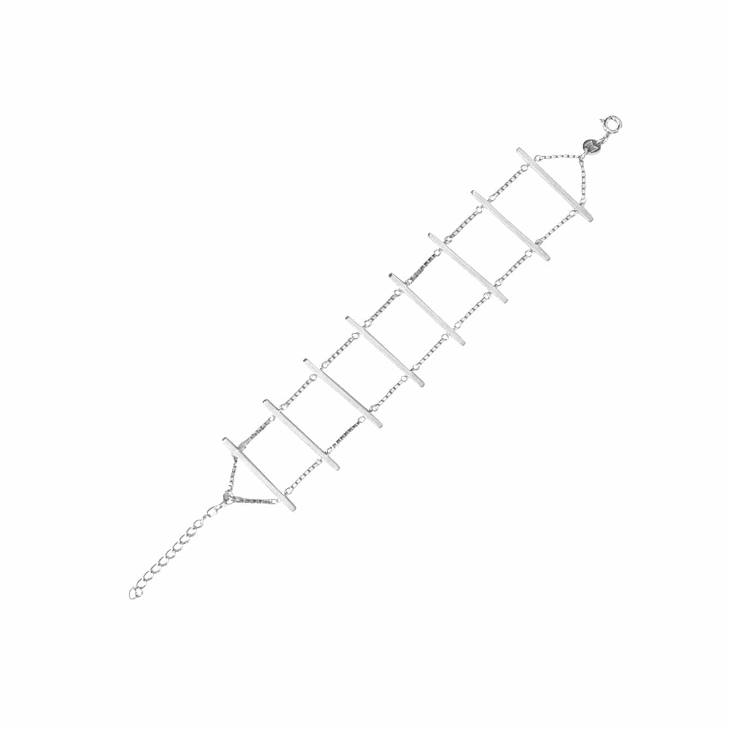 EVELYNE-M 14-18cm STRIPES&JOIST | Bar Row Mega - Bracelet - Silver