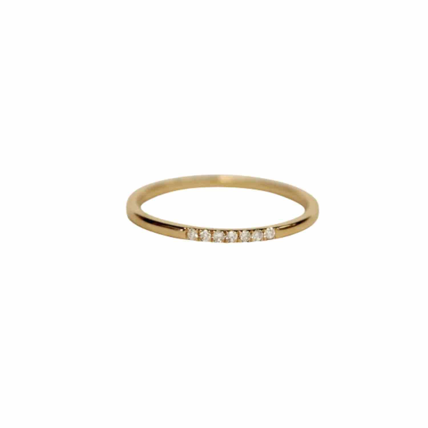 EVELYNE-M STRIPES&JOIST | Bar Seven Diamond White (1.0) - Ring - 18 Karat Gold