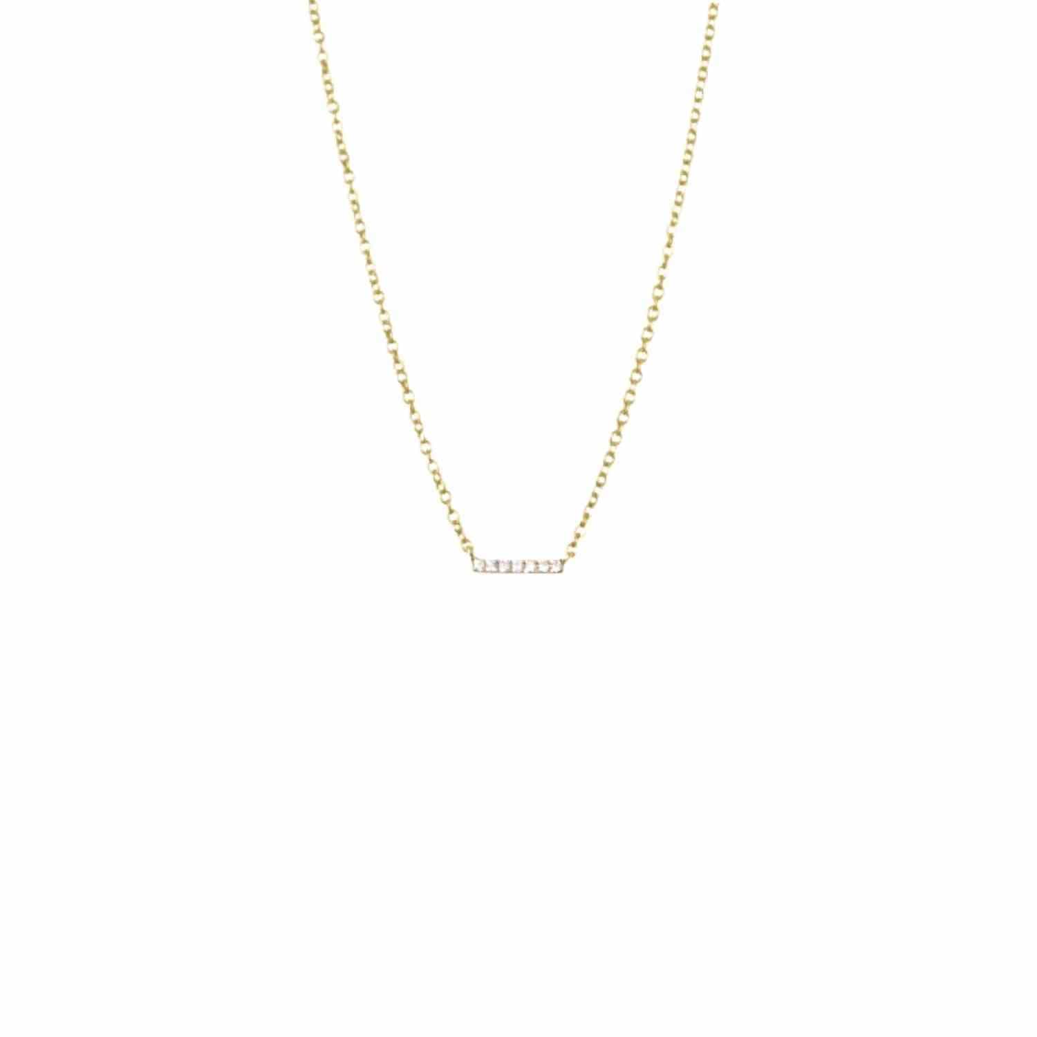 EVELYNE-M 38-42cm STRIPES&JOIST | Bar Seven Diamond White - Necklace - 18 Karat Gold