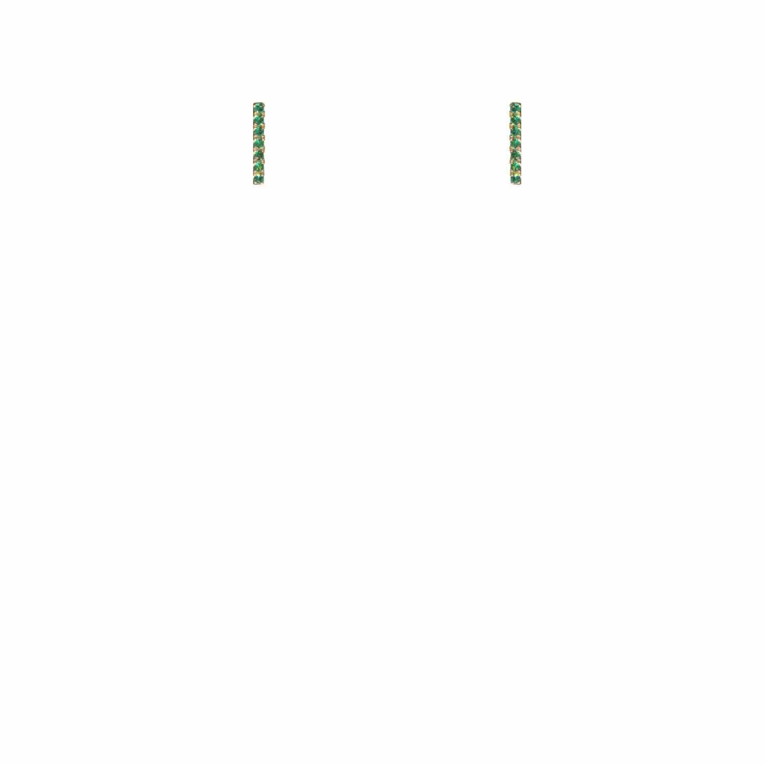 EVELYNE-M STRIPES&JOIST | Bar Seven Emerald - Stud Earring - 18 Karat Gold