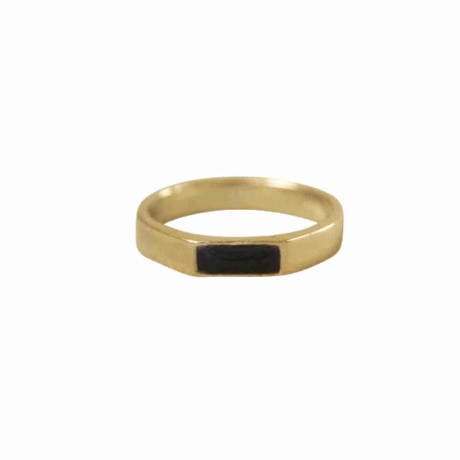EVELYNE-M STRIPES&JOIST | Black Onyx - Ring - Gold