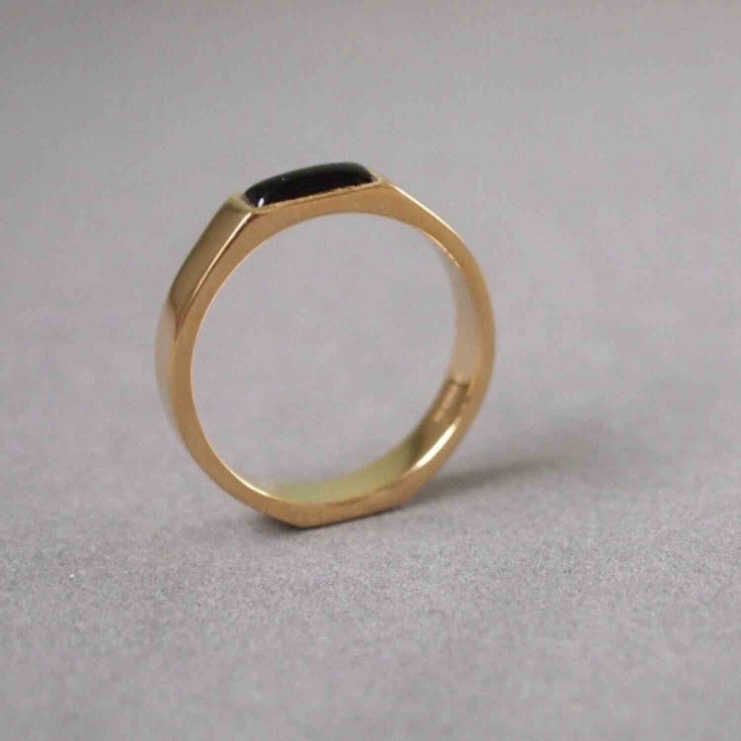 EVELYNE-M STRIPES&JOIST | Black Onyx - Ring - Gold