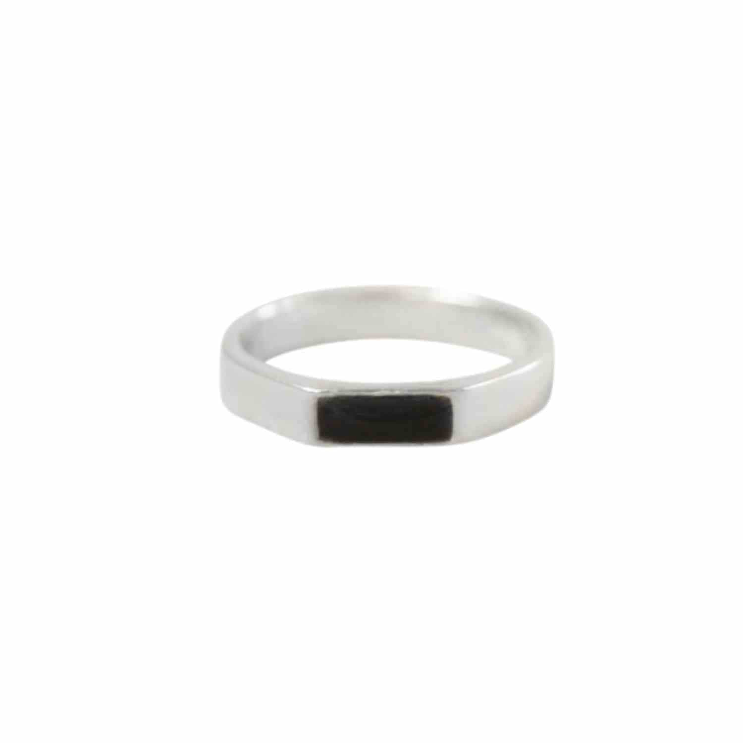 EVELYNE-M STRIPES&JOIST | Black Onyx - Ring - Silver