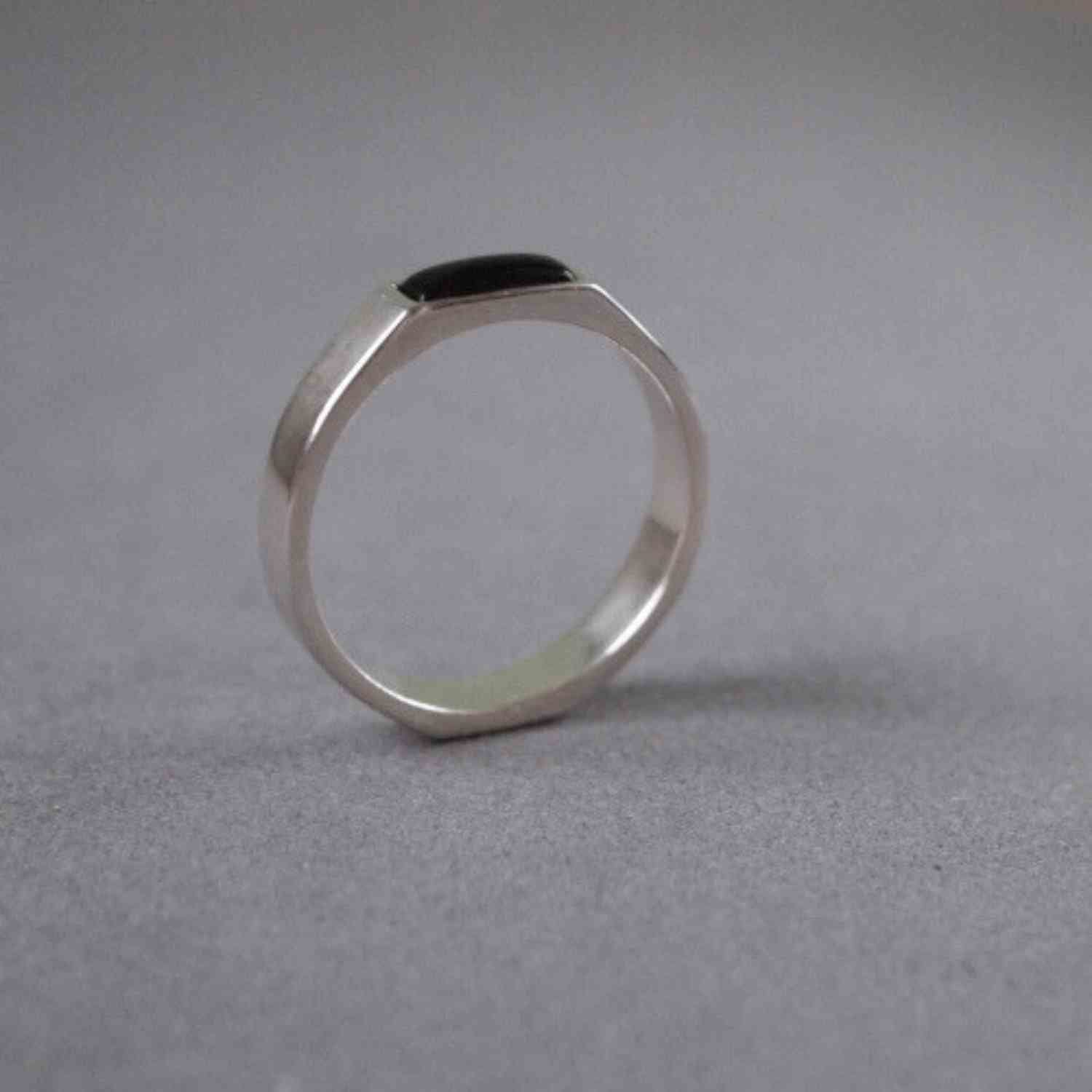 EVELYNE-M STRIPES&JOIST | Black Onyx - Ring - Silver