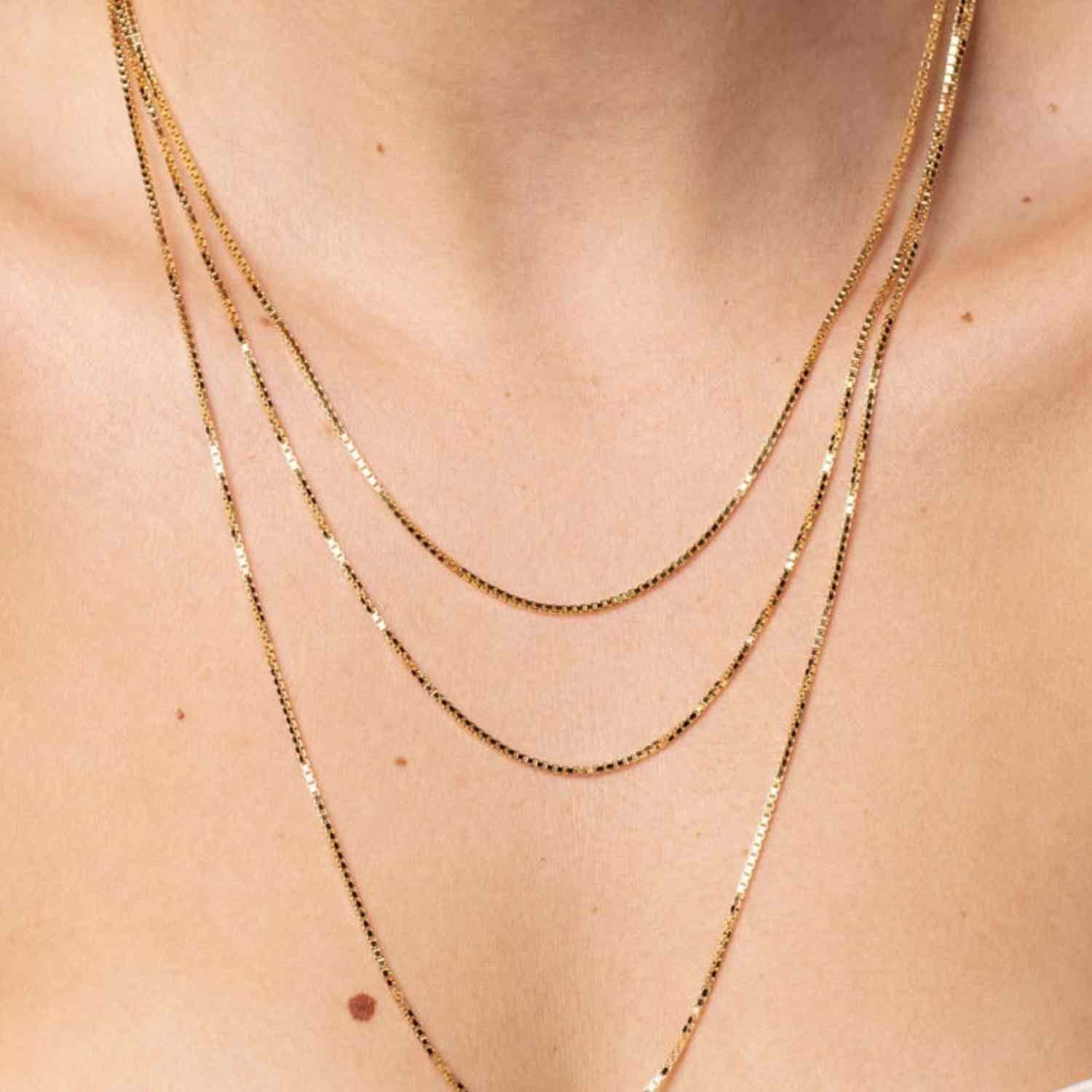 EVELYNE-M 42cm STRIPES&JOIST | Classic (1.4) - Collier - 18 Karat Gold
