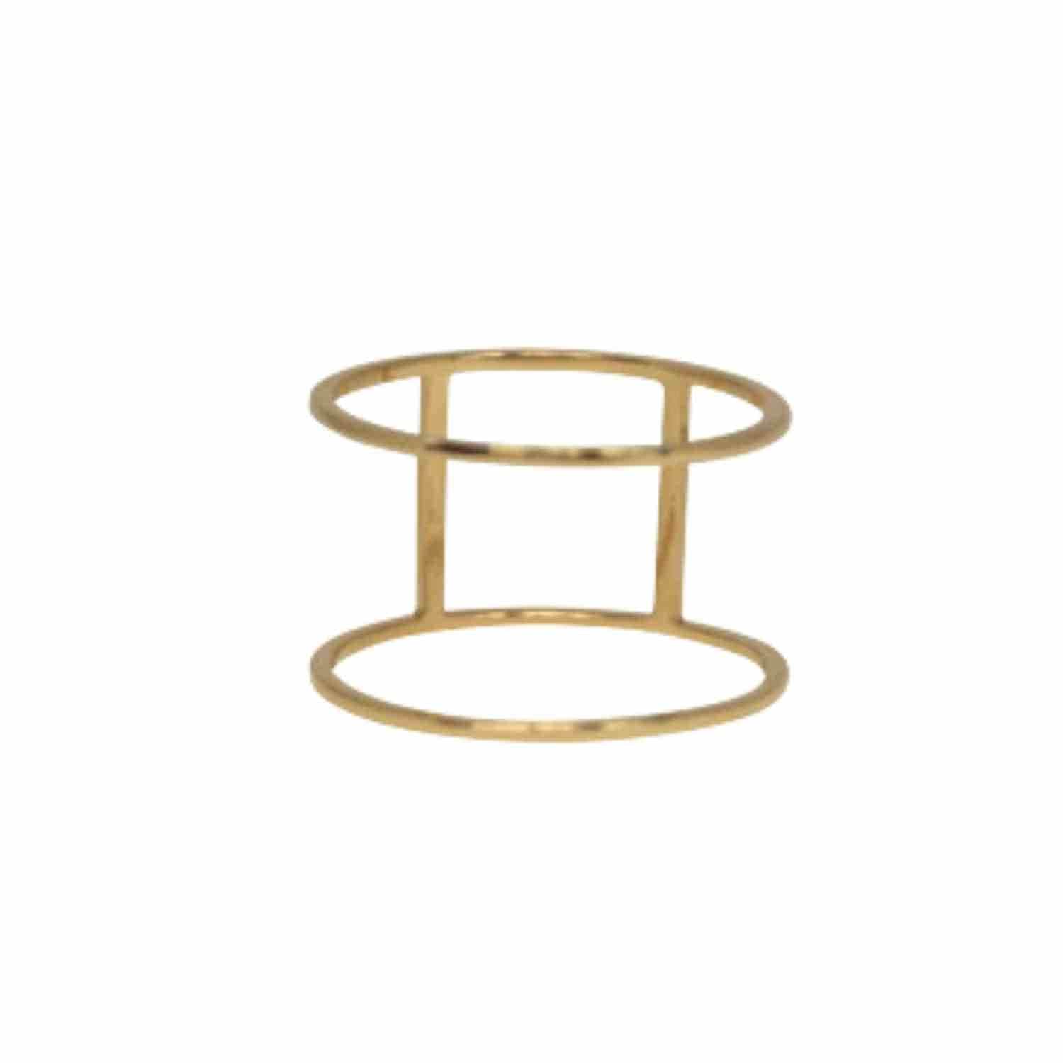 EVELYNE-M STRIPES&JOIST | Double - Ring - 18 Karat Gold
