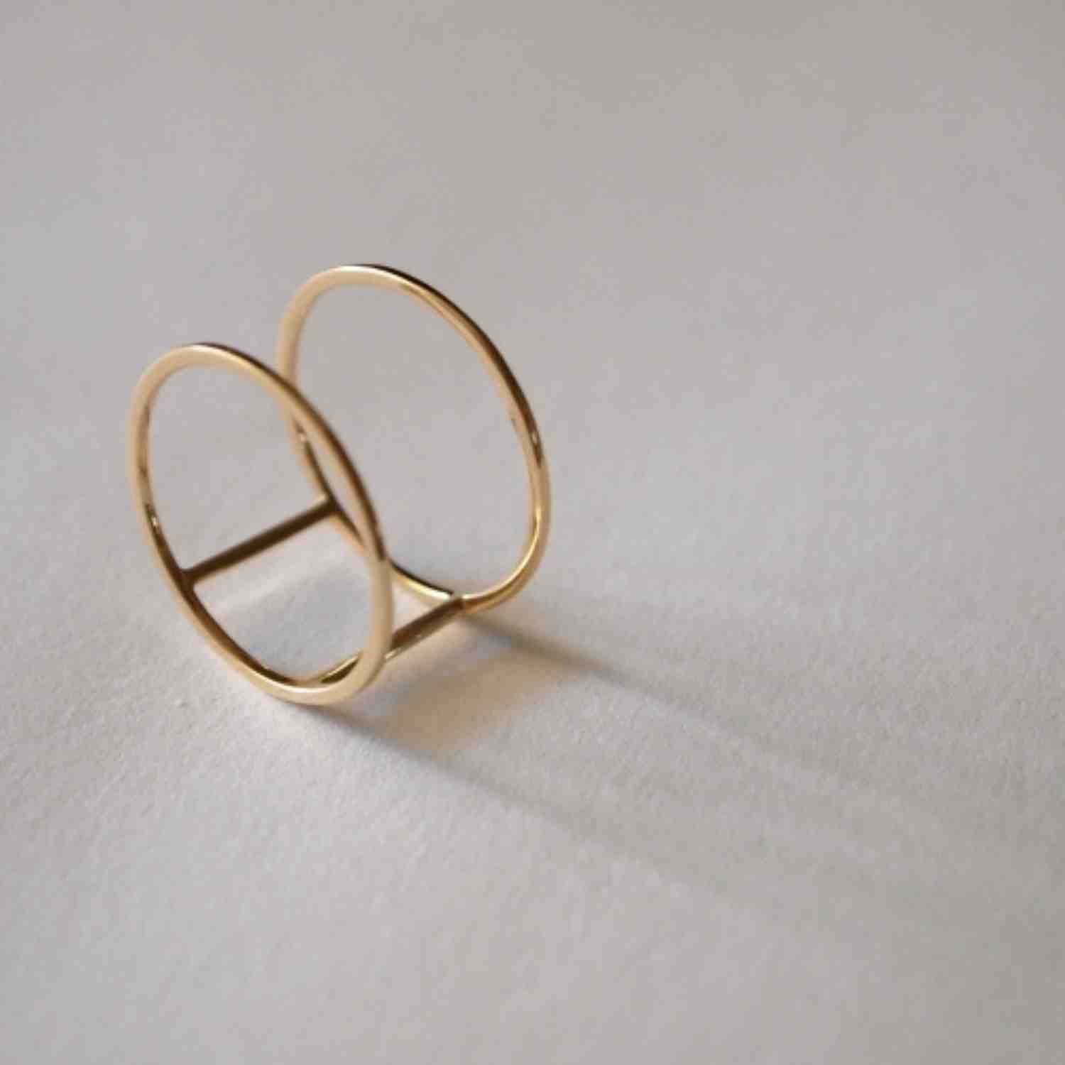 EVELYNE-M STRIPES&JOIST | Double - Ring - 18 Karat Gold