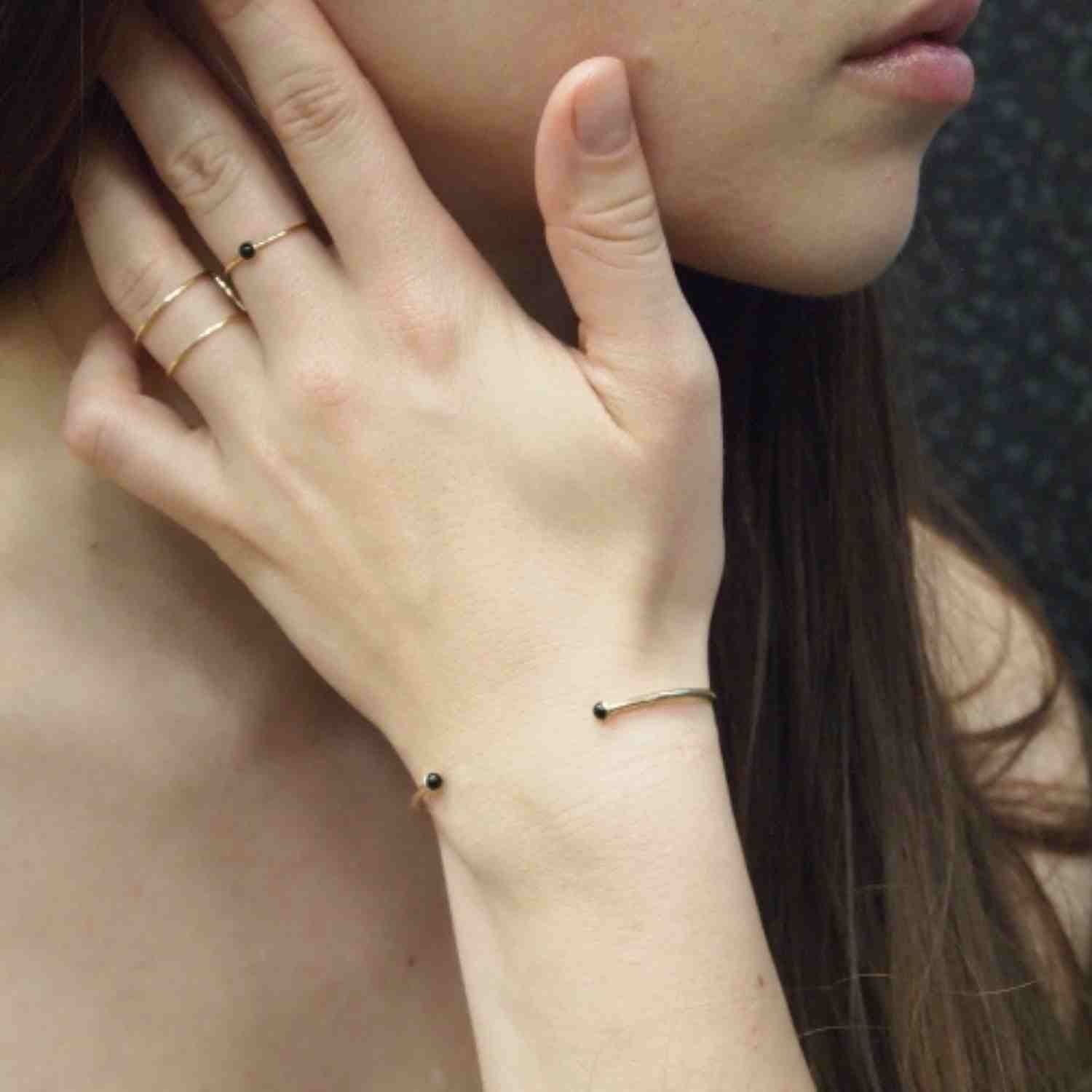 EVELYNE-M STRIPES&JOIST | Double - Ring - 18 Karat Gold