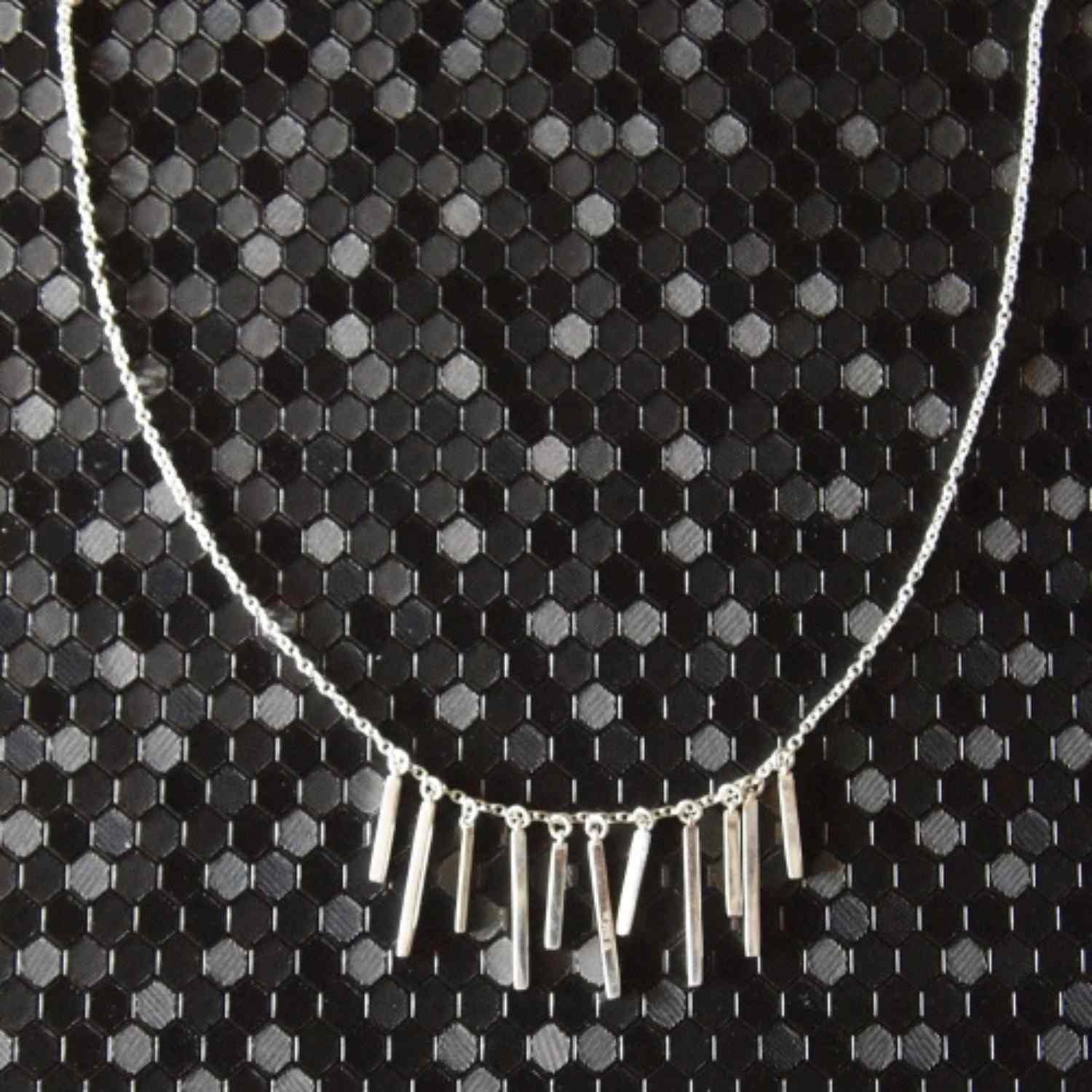 EVELYNE-M 38-42cm STRIPES&JOIST | Eleven Orbit - Necklace - Silver